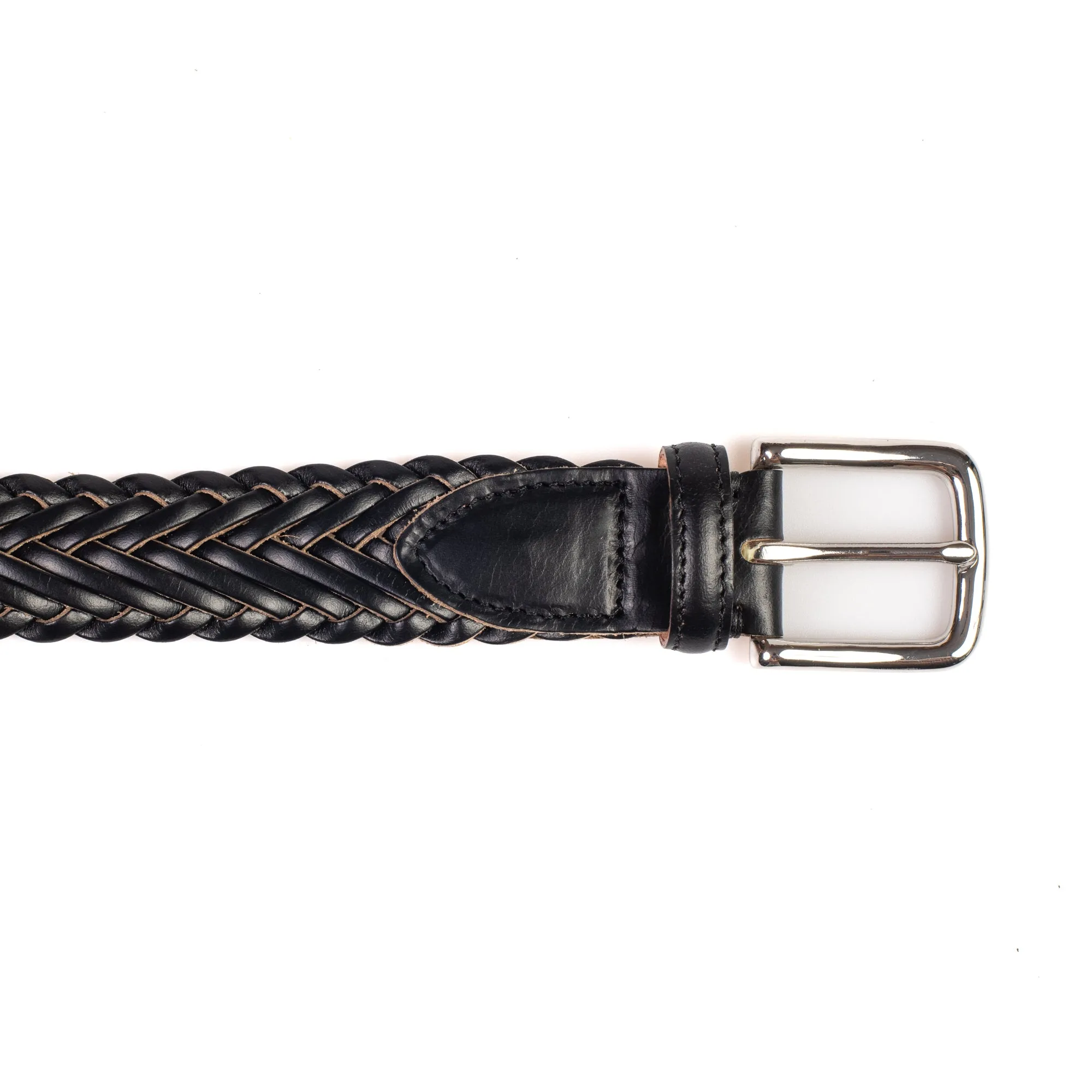 Horween Black Chromexcel Leather Belt - Plaited sold by Crown Northampton product image thumbnail 3