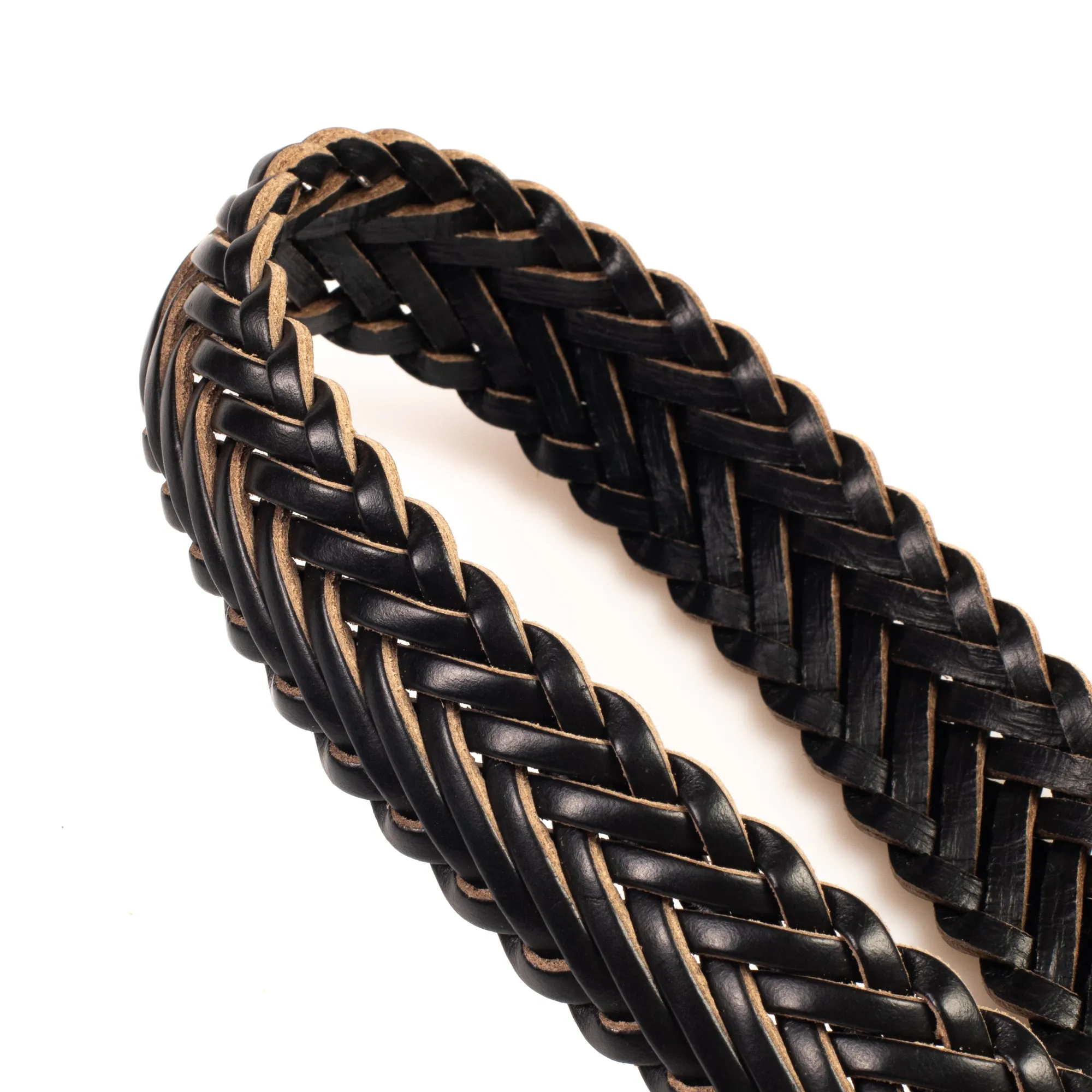 Horween Black Chromexcel Leather Belt - Plaited sold by Crown Northampton product image thumbnail 5