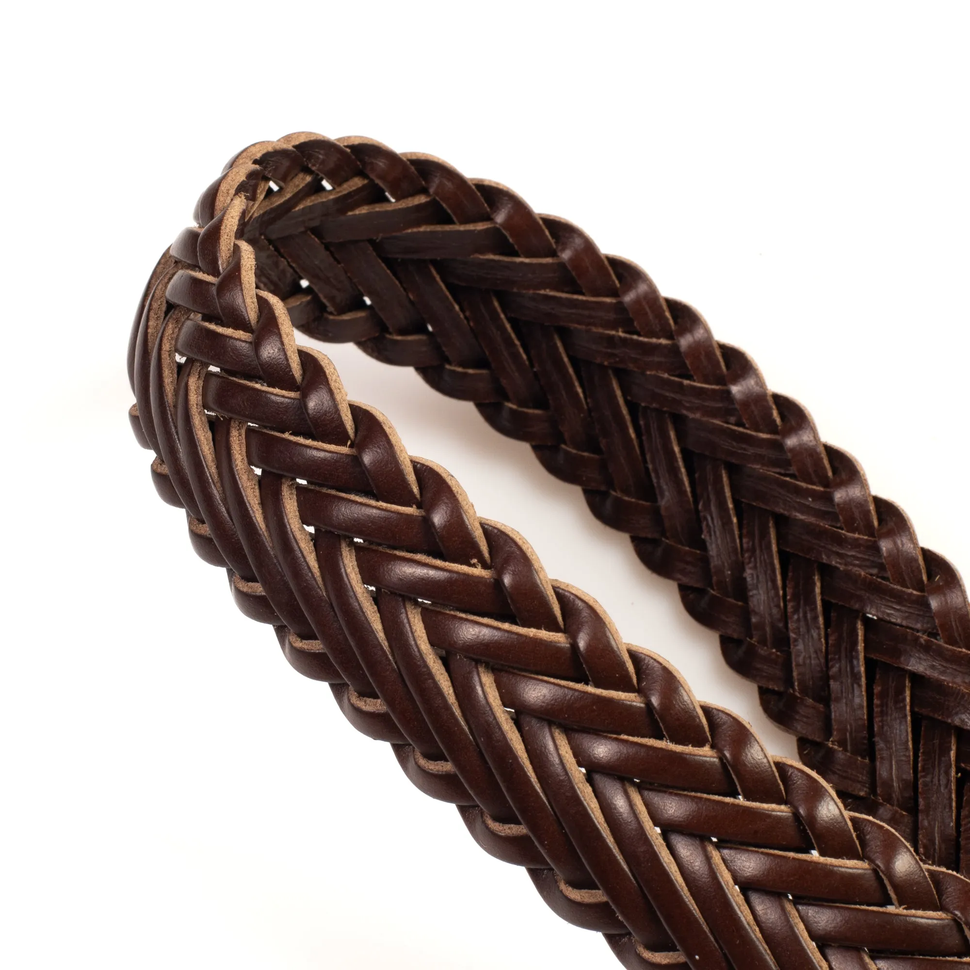 Horween Brown Chromexcel Leather Belt - Plaited sold by Crown Northampton product image thumbnail 5