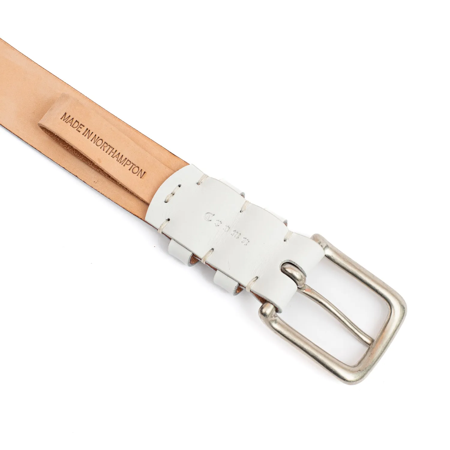 White Calf Leather Belt sold by Crown Northampton product image thumbnail 2