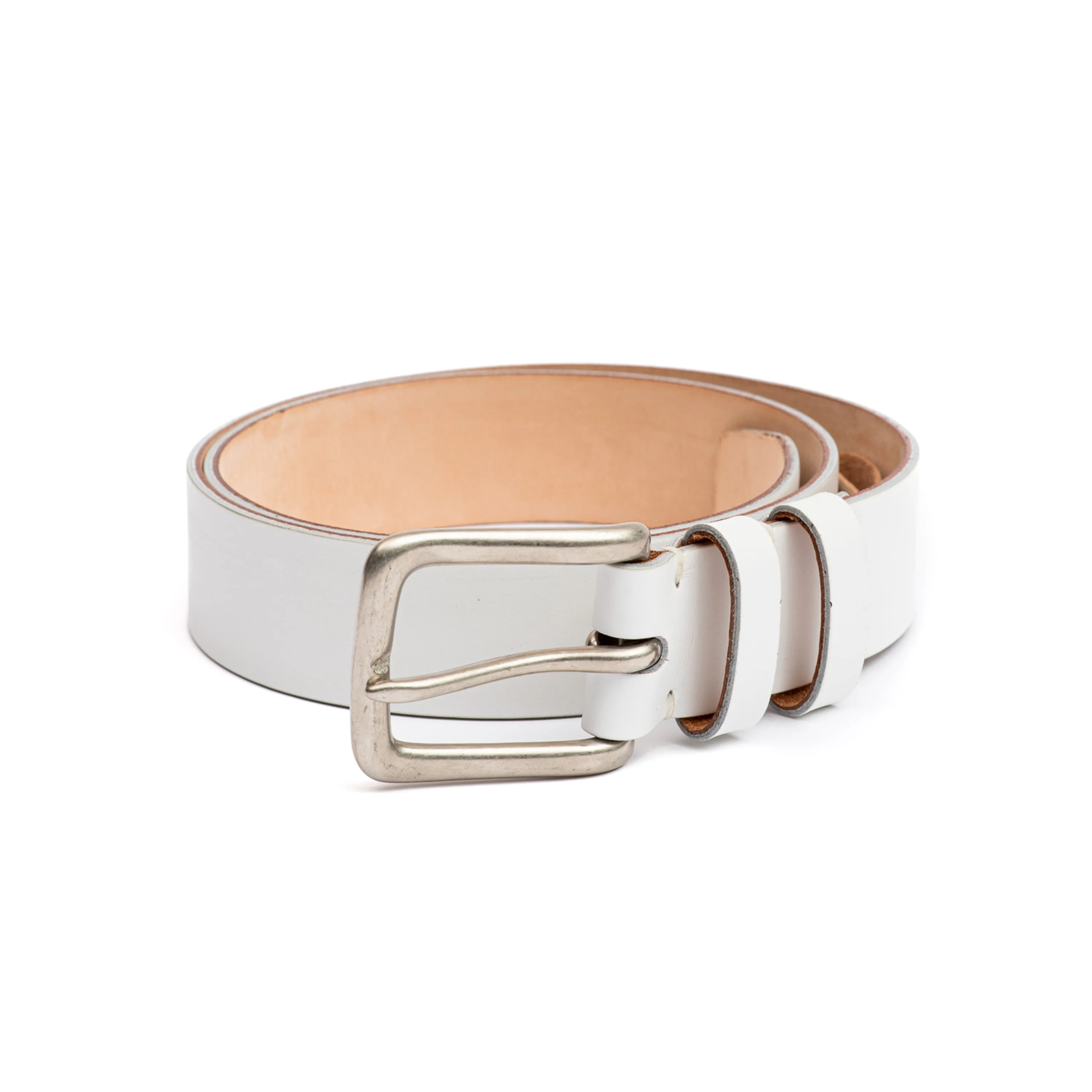 White Calf Leather Belt sold by Crown Northampton