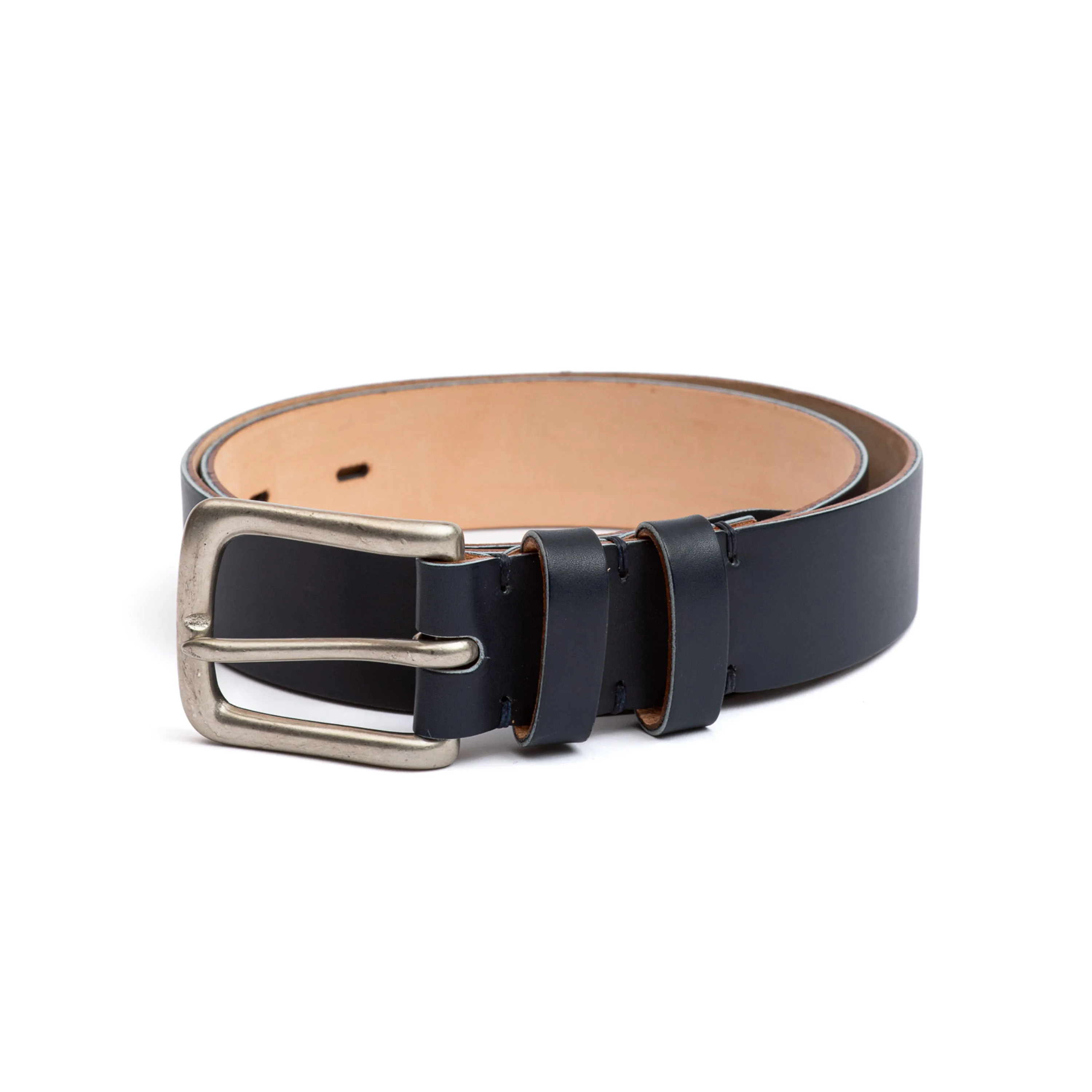 Navy Calf Leather Belt sold by Crown Northampton