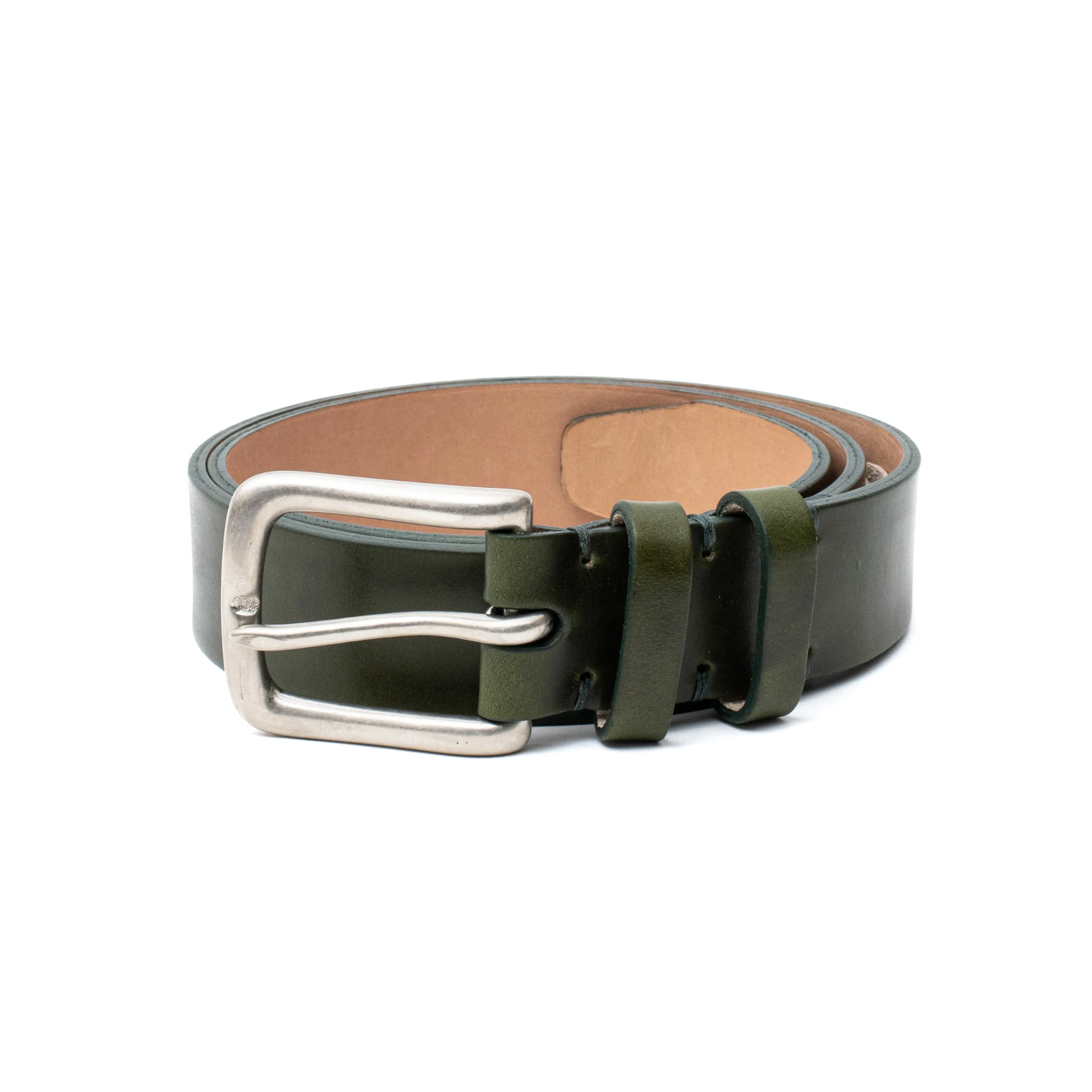 Horween Forest Green Chromexcel Leather Belt sold by Crown Northampton