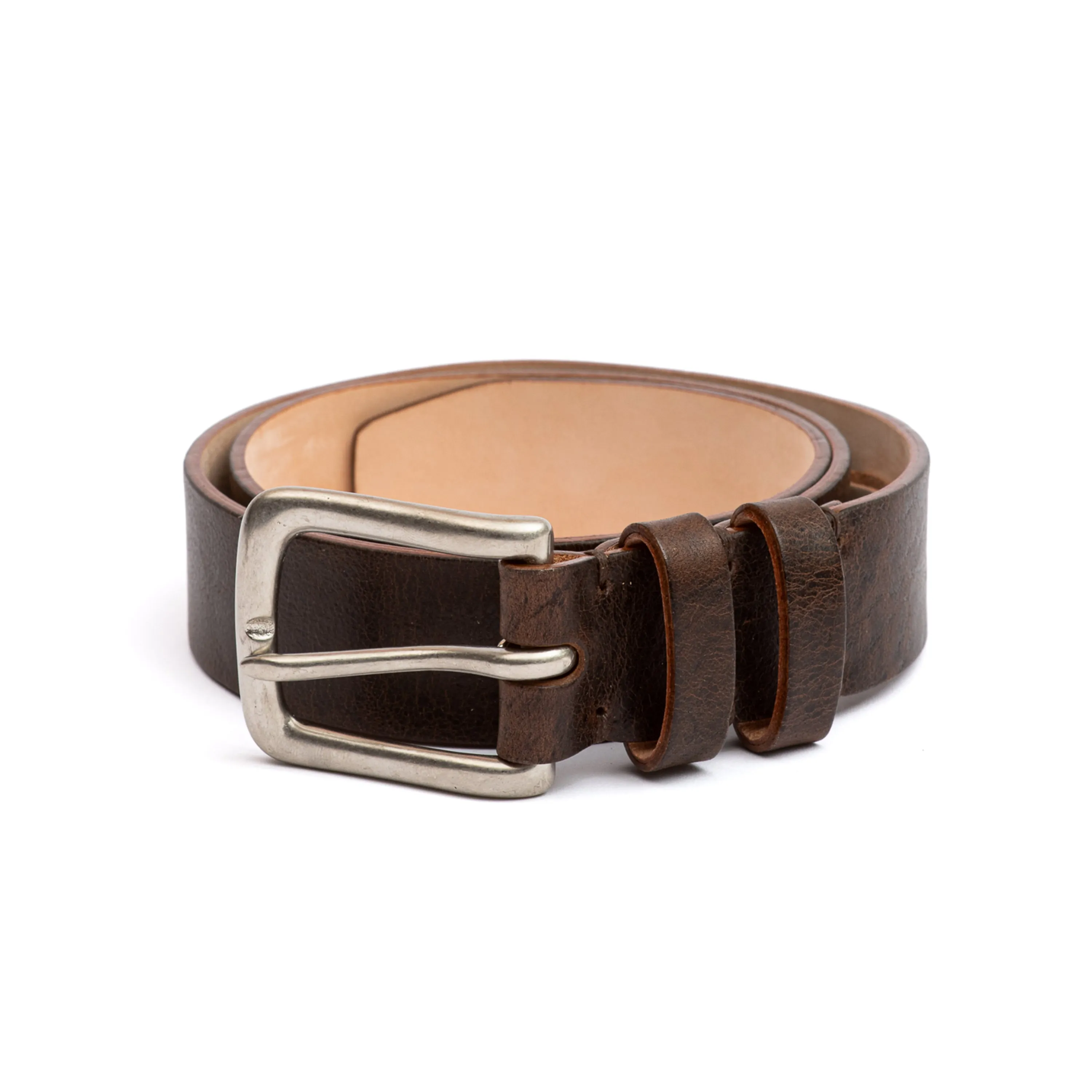 C.F. Stead Naked Kudu Snuff Leather Belt sold by Crown Northampton