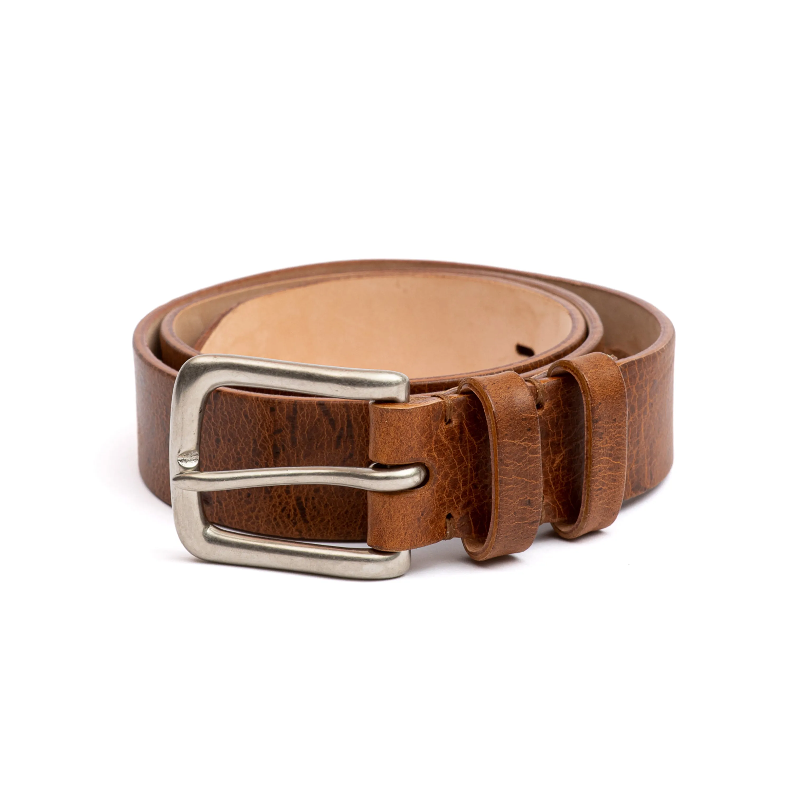 C.F. Stead Naked Kudu Nutmeg Leather Belt sold by Crown Northampton