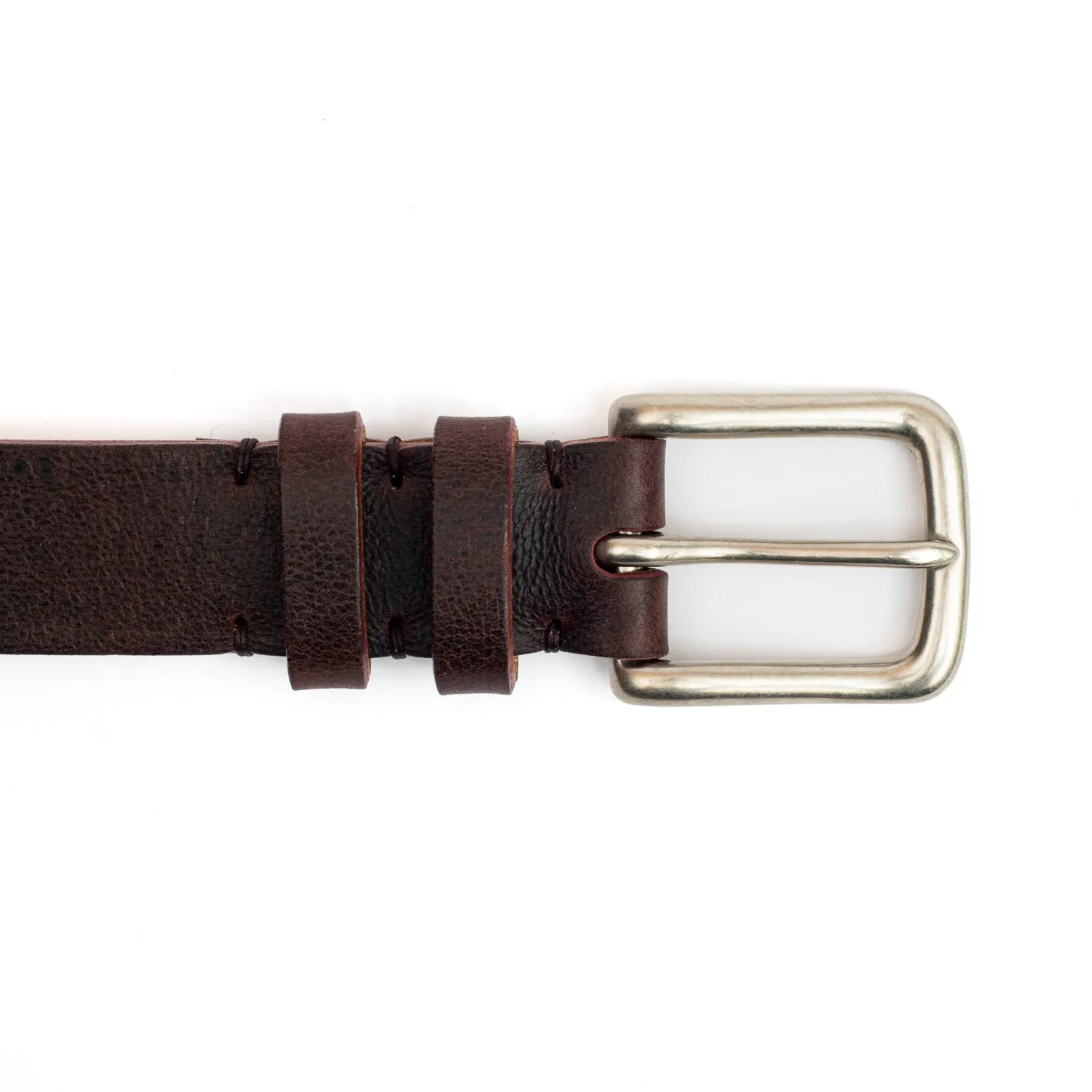 C.F. Stead Naked Kudu Chocolate Truffle Leather Belt sold by Crown Northampton product image thumbnail 3