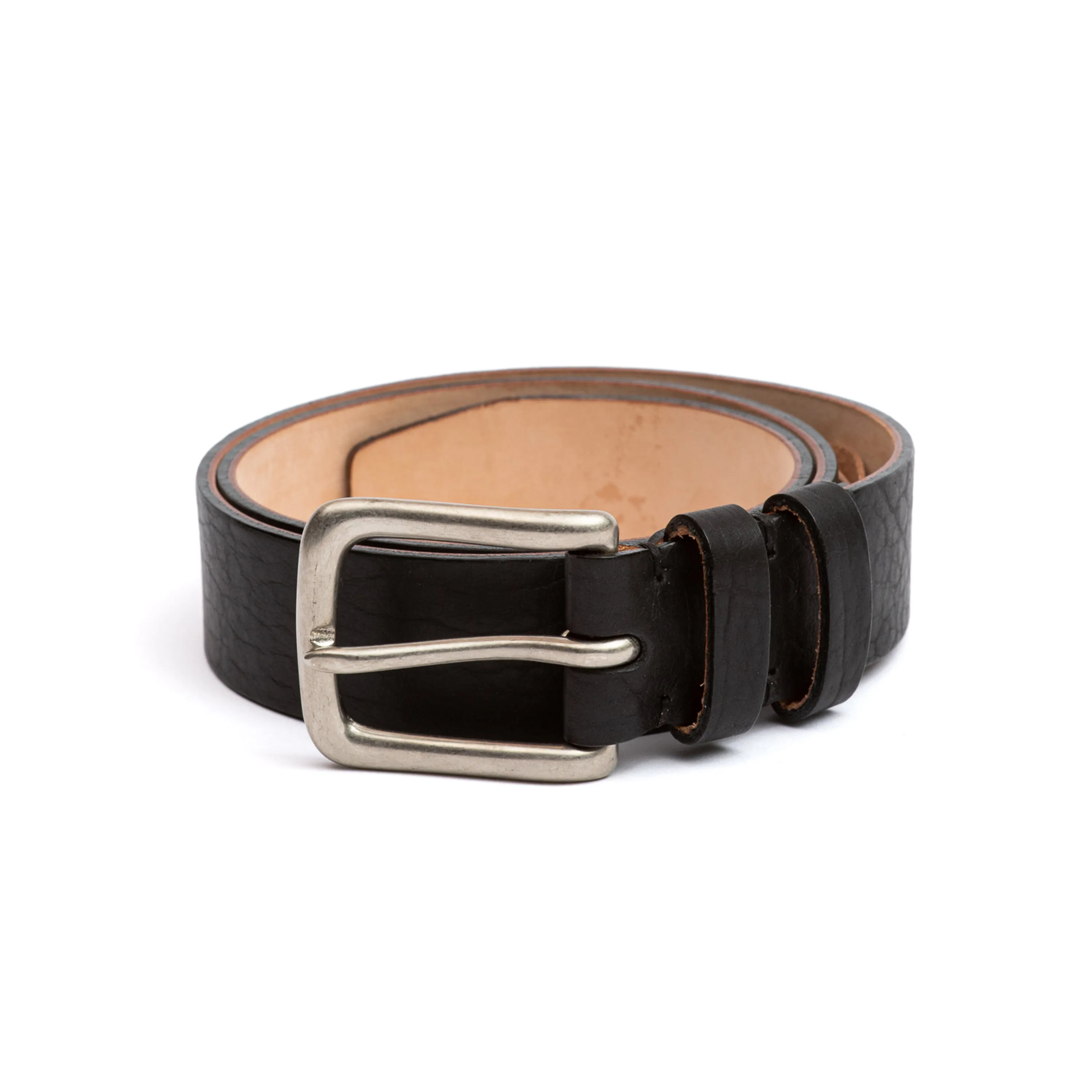 Black Horween Buffalo Leather Belt sold by Crown Northampton