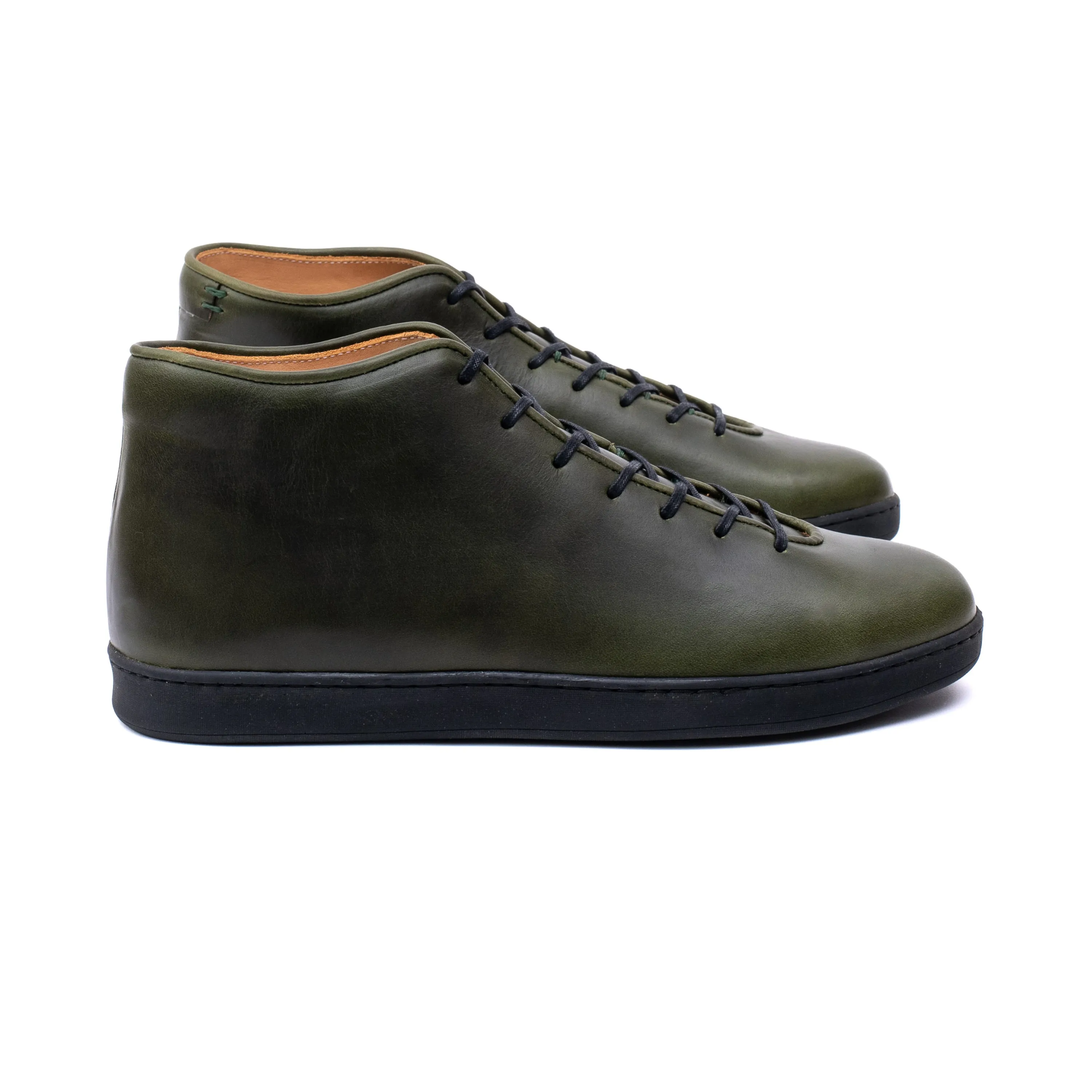 Everdon Wholecut Mid - Horween Forest Green Chromexcel sold by Crown Northampton