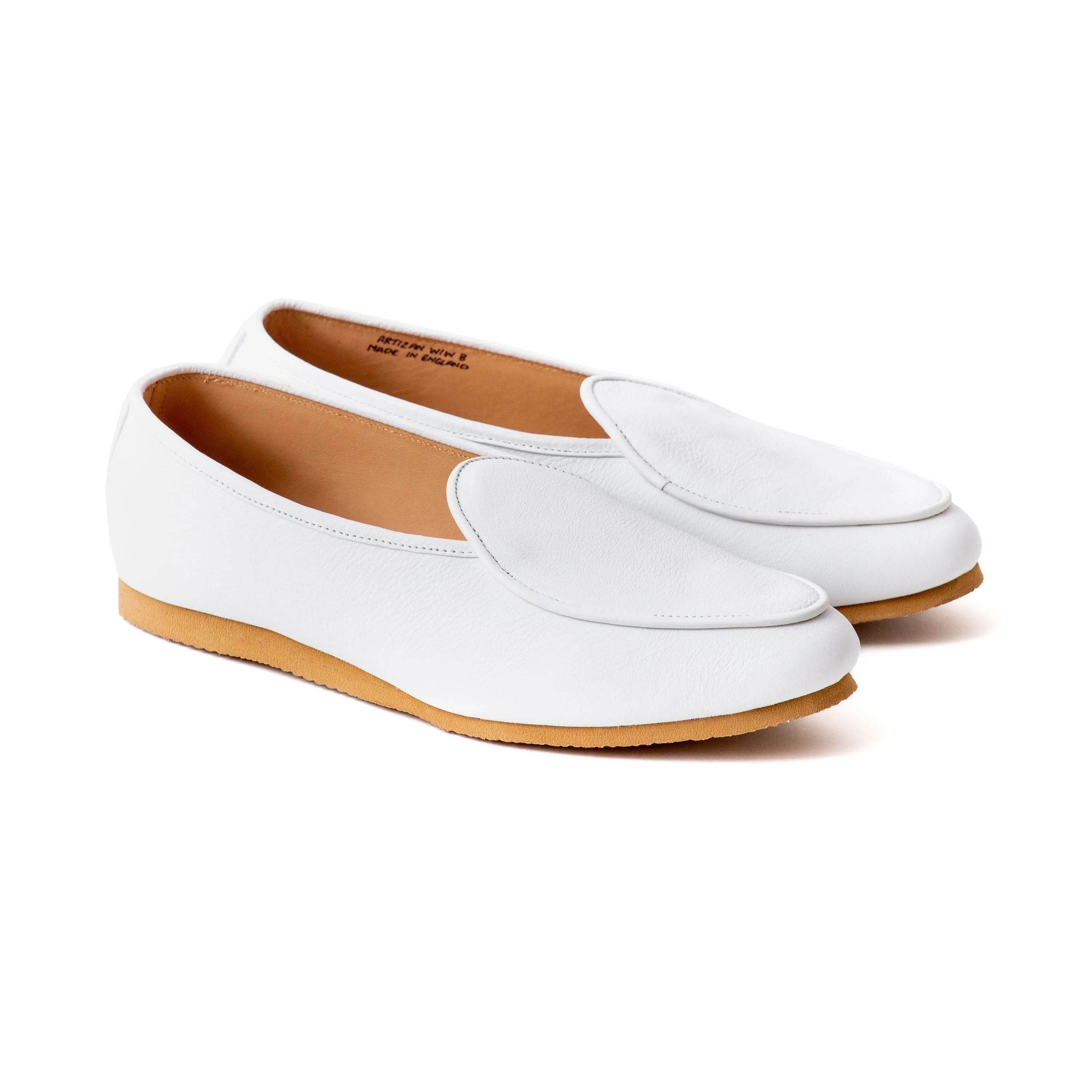 Artizan Belgian Slipper - White Calf sold by Crown Northampton product image thumbnail 5