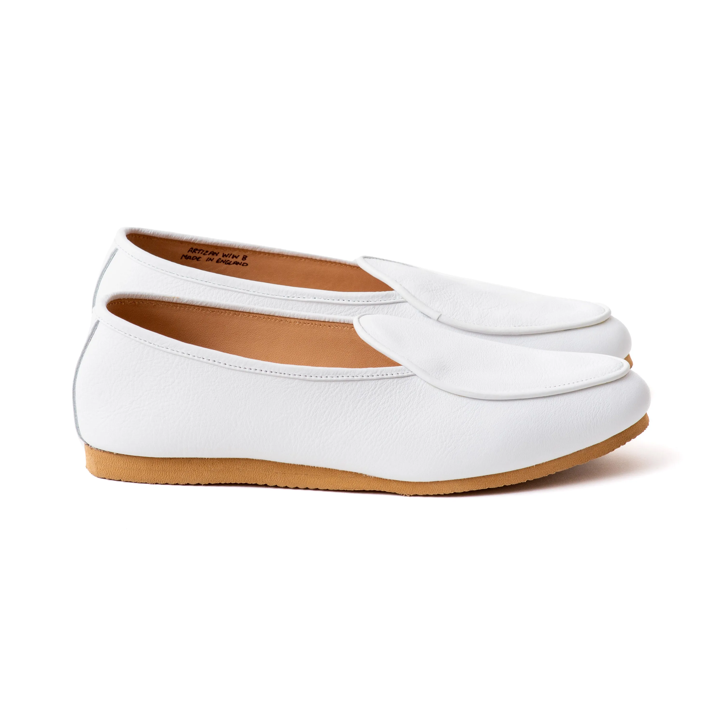 Artizan Belgian Slipper - White Calf sold by Crown Northampton product image thumbnail 2