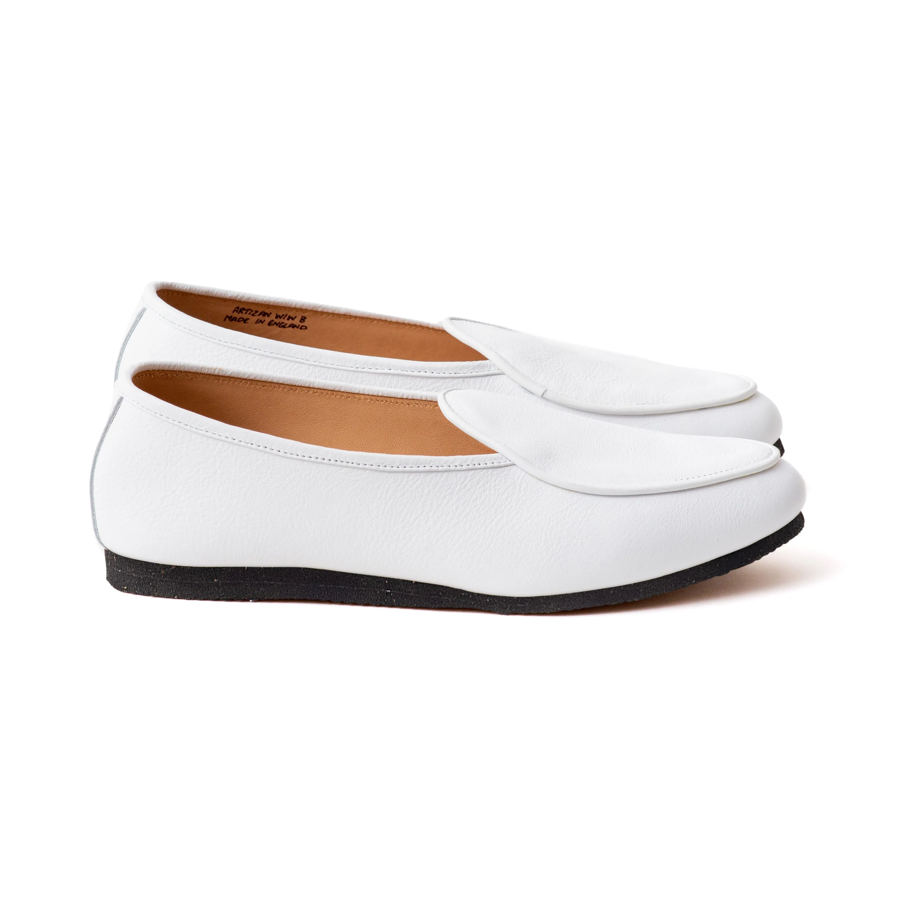 Artizan Belgian Slipper - White Calf sold by Crown Northampton product image thumbnail 3