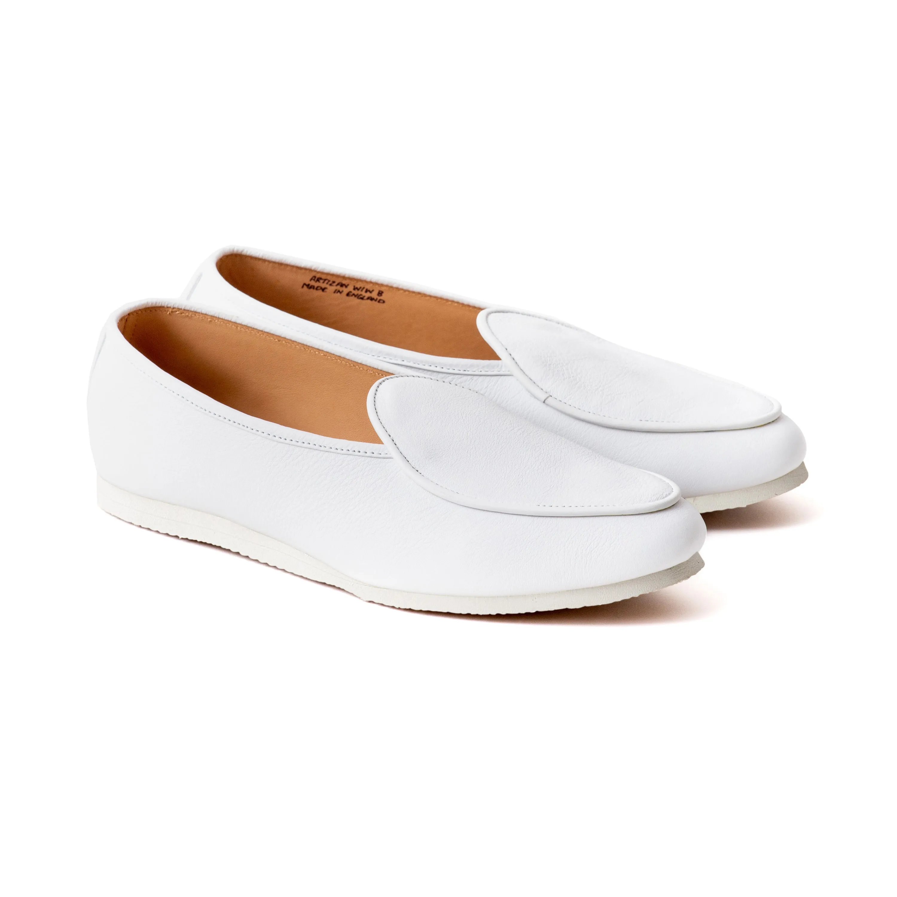 Artizan Belgian Slipper - White Calf sold by Crown Northampton product image thumbnail 4