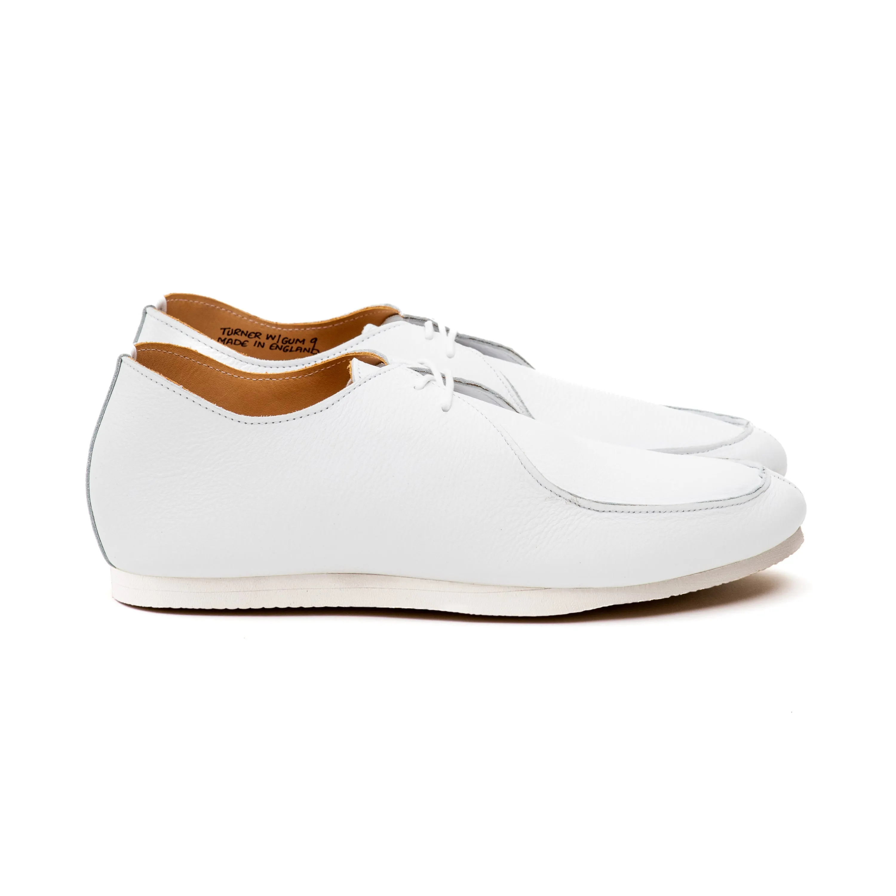 Turner Apron Shoe - White Calf sold by Crown Northampton