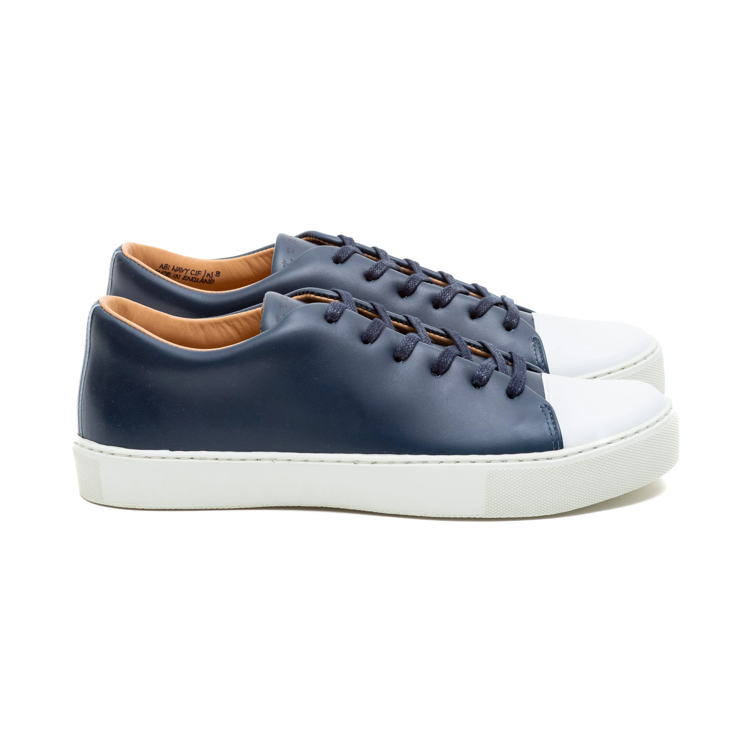 Abington Toe Cap - Navy Calf sold by Crown Northampton