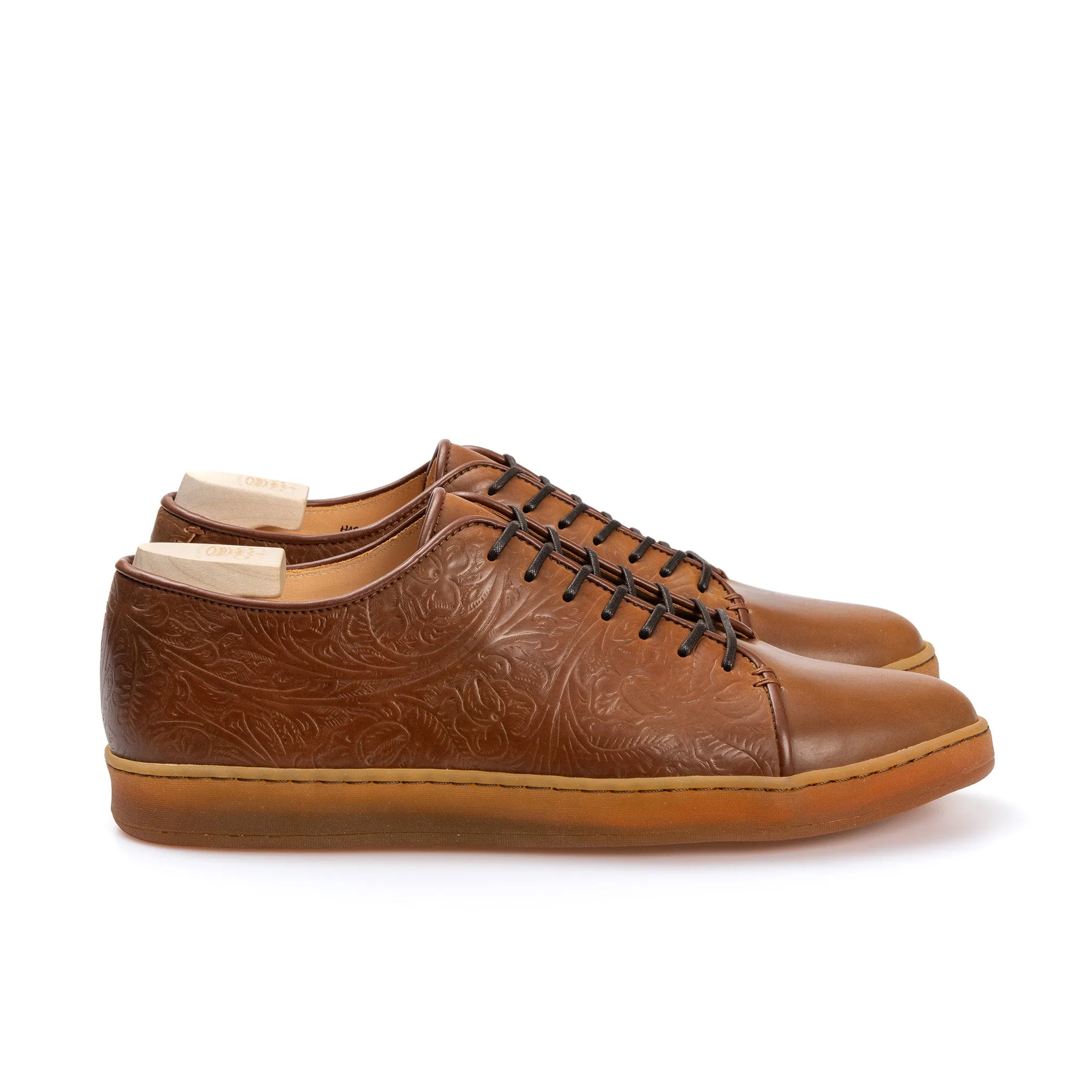 Harlestone Derby - D12 Western Floral Bourbon Shell Cordovan sold by Crown Northampton