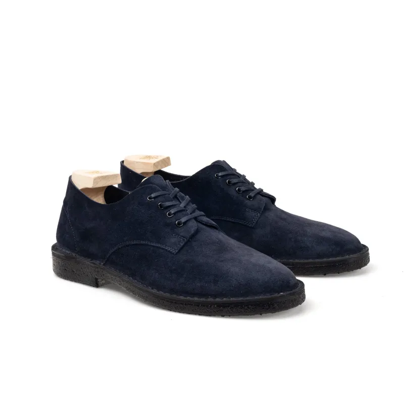 Grove Desert Shoe - Navy Kudu Suede sold by Crown Northampton
