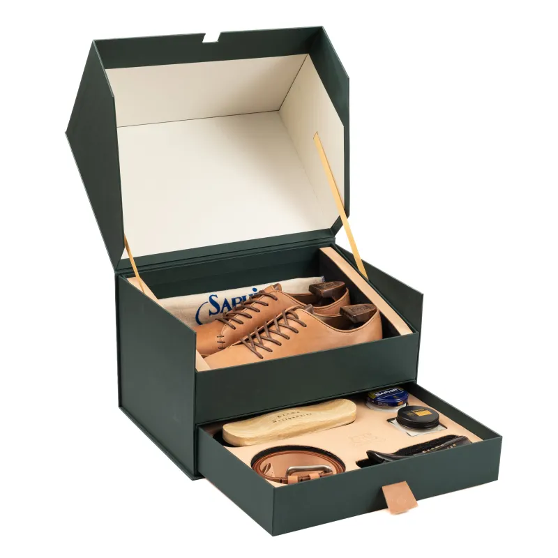 Ernest Wholecut - Natural Oak Bark Tanned Calf - Deluxe Care Pack sold by Crown Northampton