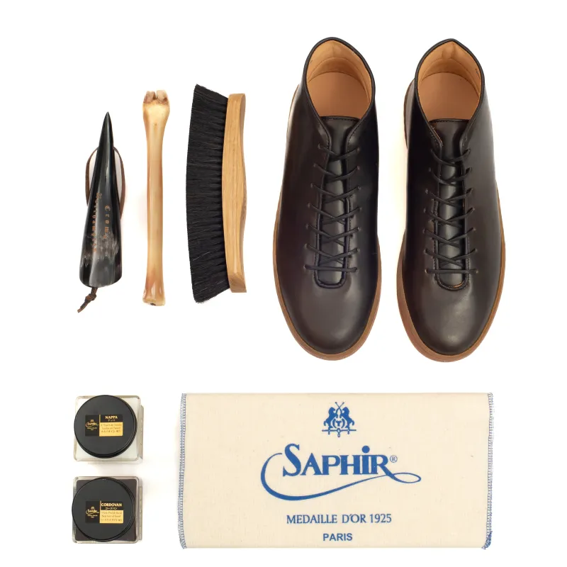 Everdon Wholecut - Horween Dark Cognac Shell Cordovan - Deluxe Care Pack sold by Crown Northampton