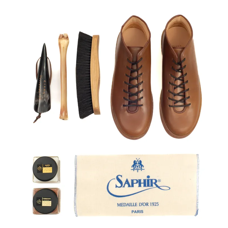 Everdon Wholecut - Horween Bourbon Shell Cordovan - Deluxe Care Pack sold by Crown Northampton