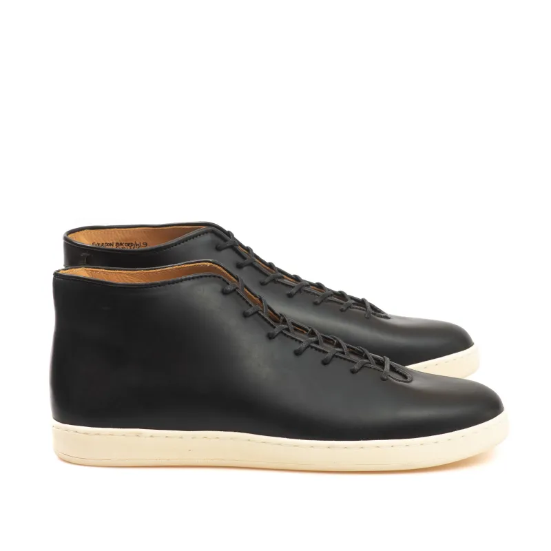 Everdon Wholecut Mid - Horween Black Shell Cordovan sold by Crown Northampton