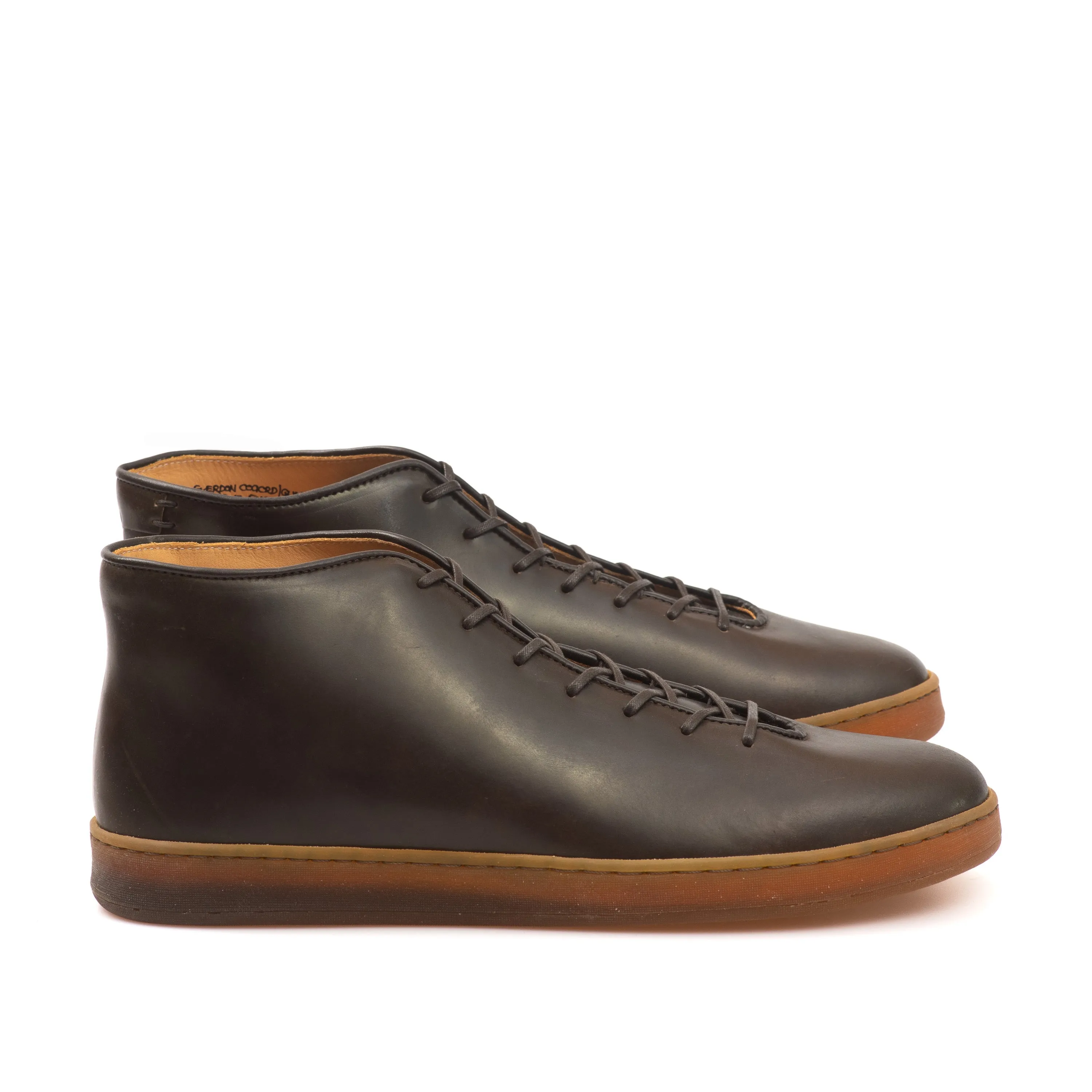 Everdon Wholecut Mid - Horween Dark Cognac Shell Cordovan sold by Crown Northampton