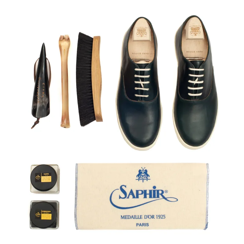 Abbey Oxford - Horween D13 Green Shell Cordovan - Deluxe Care Pack sold by Crown Northampton