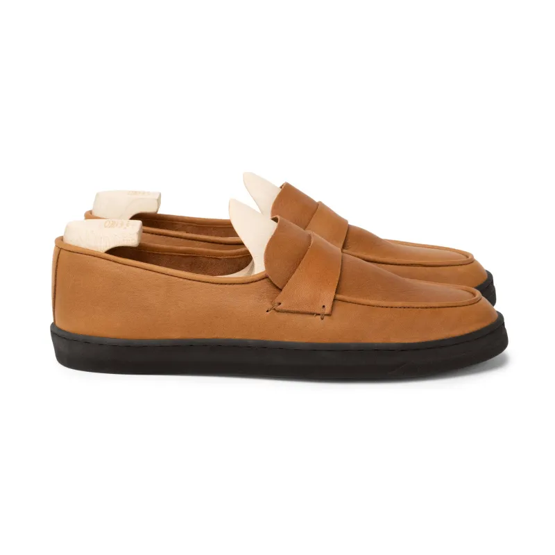 Ashby Unlined Loafer - Caramel Horween Dearborn made by Crown