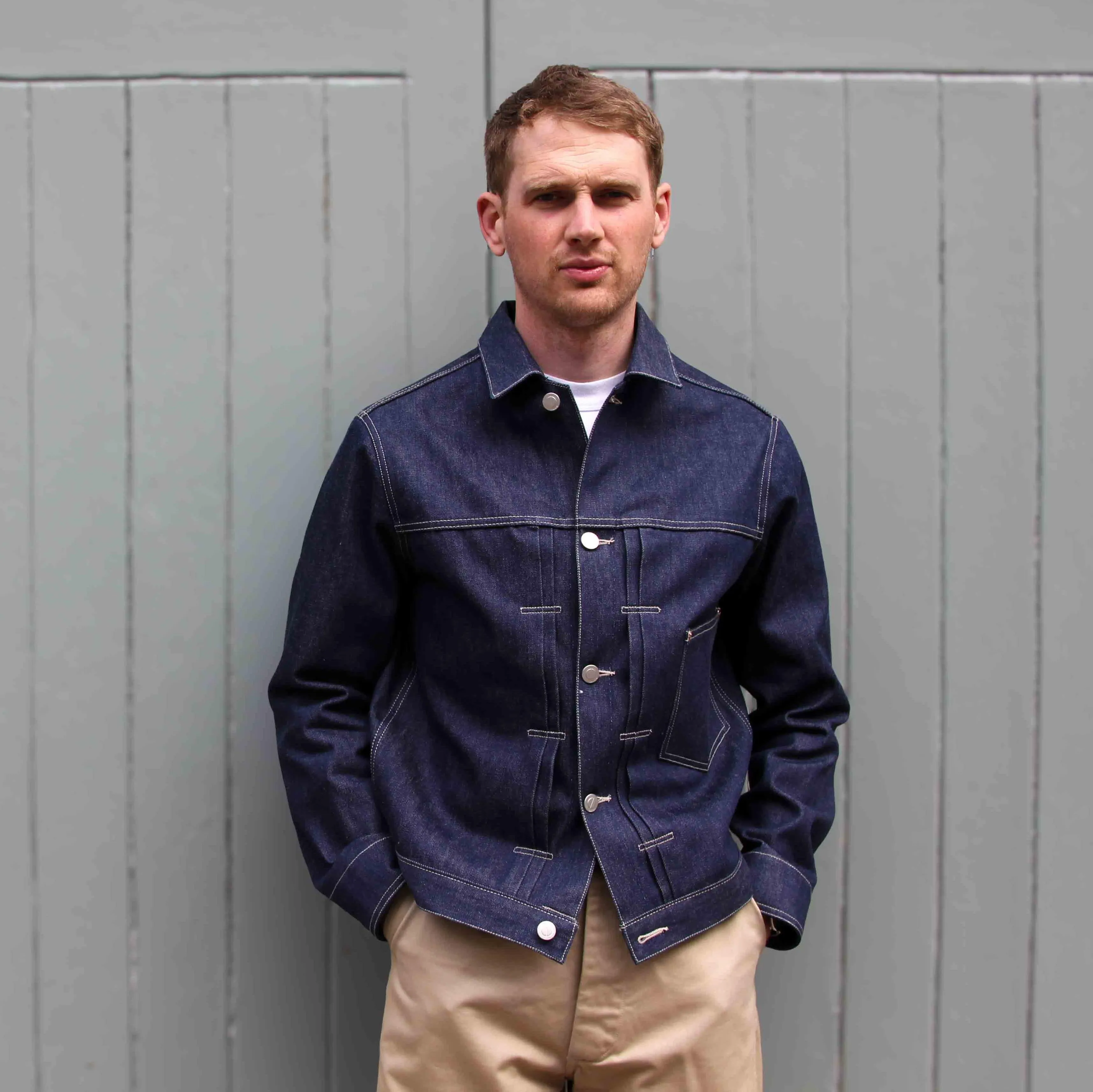 LOT 32 TYPE I JACKET 14oz ORGANIC COTTON WHITE SELVEDGE sold by Dawson Denim product image thumbnail 5