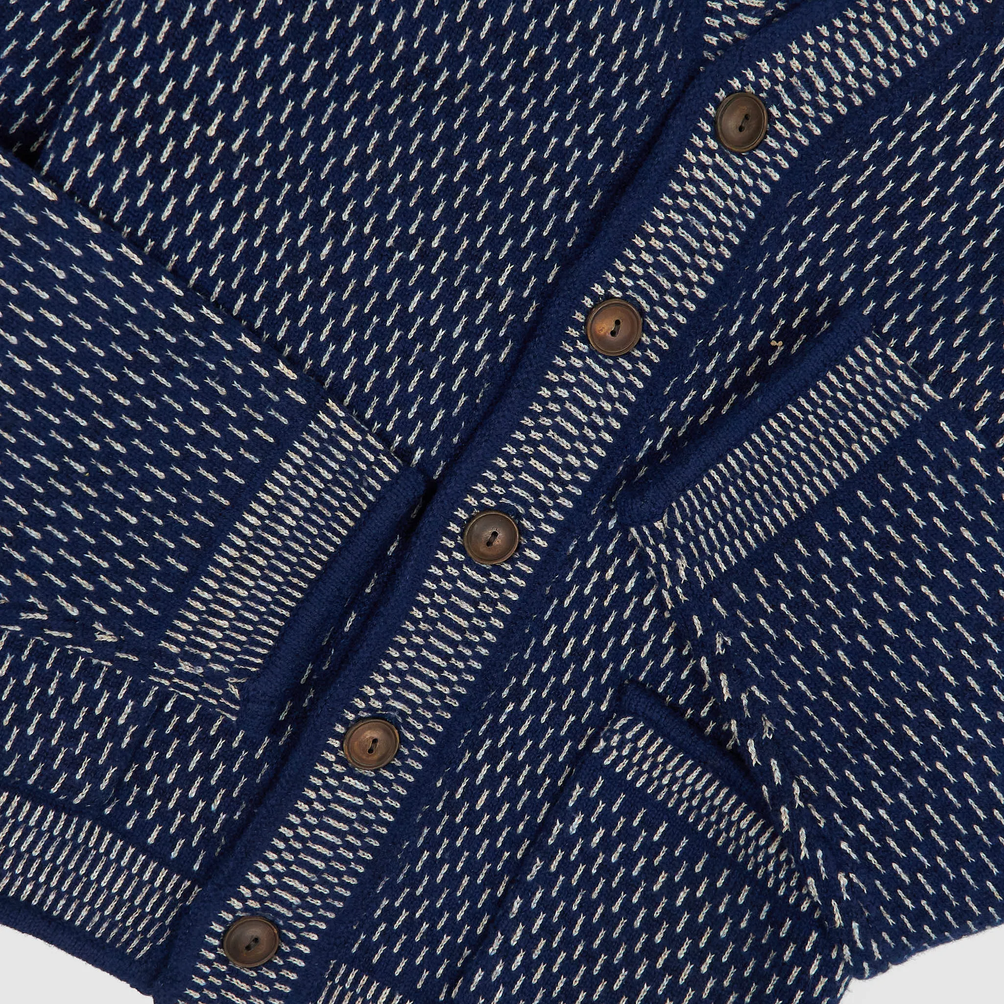 Double RL Indigo Cotton-Wool V-Neck Cardigan sold by DeeCee style product image thumbnail 4