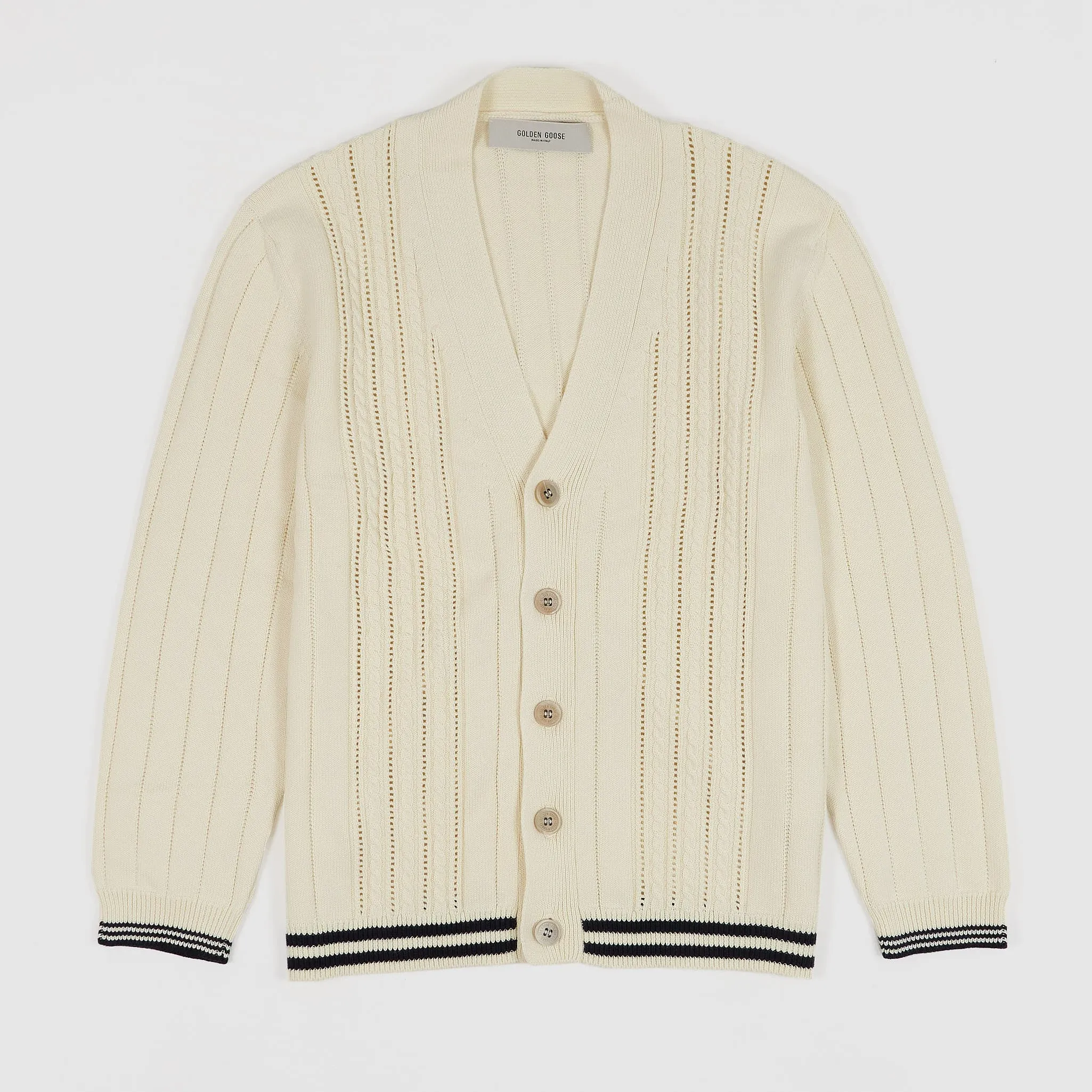 Golden Goose Cable Knit Cotton Cardigan sold by DeeCee style