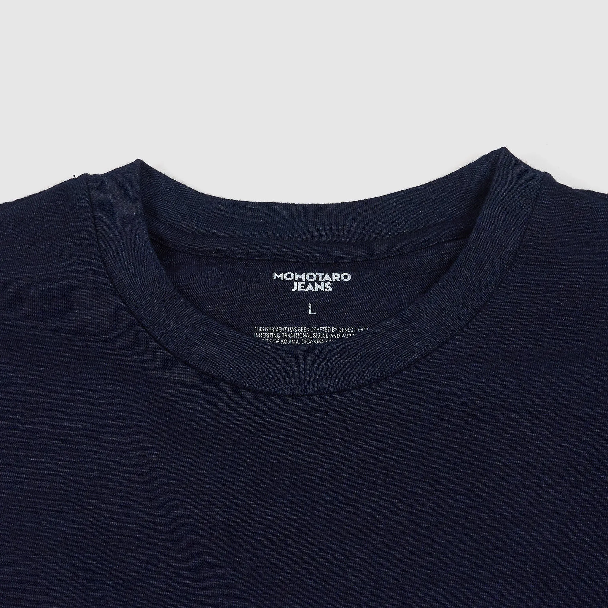 Momotaro Natural Indigo Dyed Yarn Crew Neck T- Shirt sold by DeeCee style product image thumbnail 3