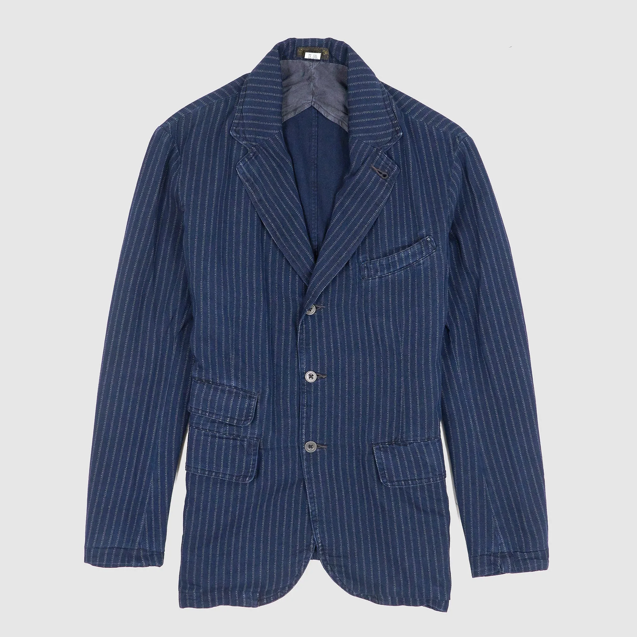 Double RL Indigo Striped Halflined Blazer sold by DeeCee style