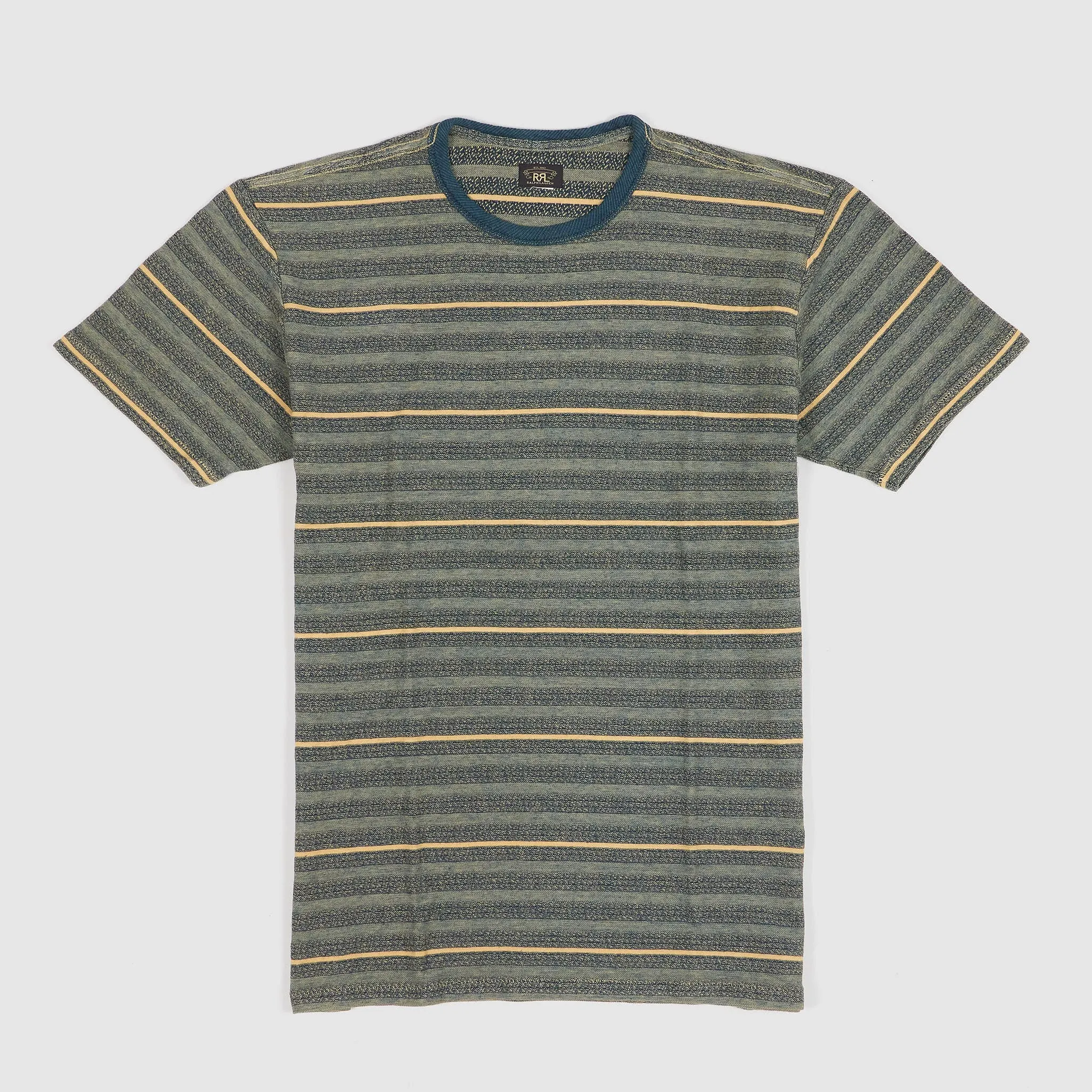Double RL Indigo Dyed Jacquard Crew Neck T-Shirt sold by DeeCee style