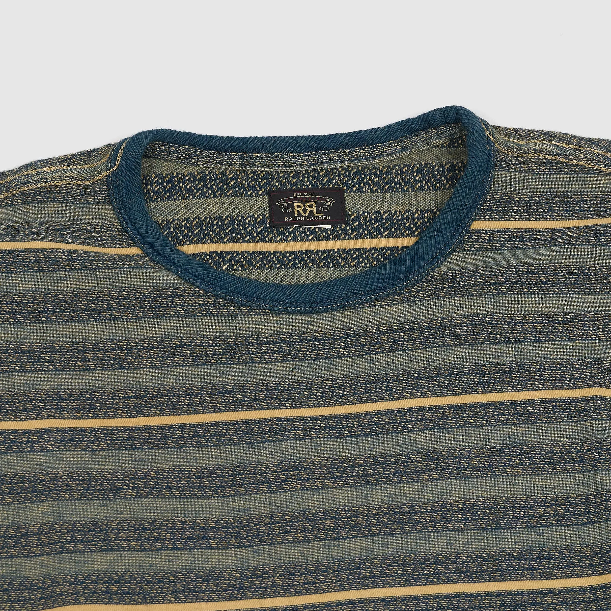 Double RL Indigo Dyed Jacquard Crew Neck T-Shirt sold by DeeCee style product image thumbnail 3