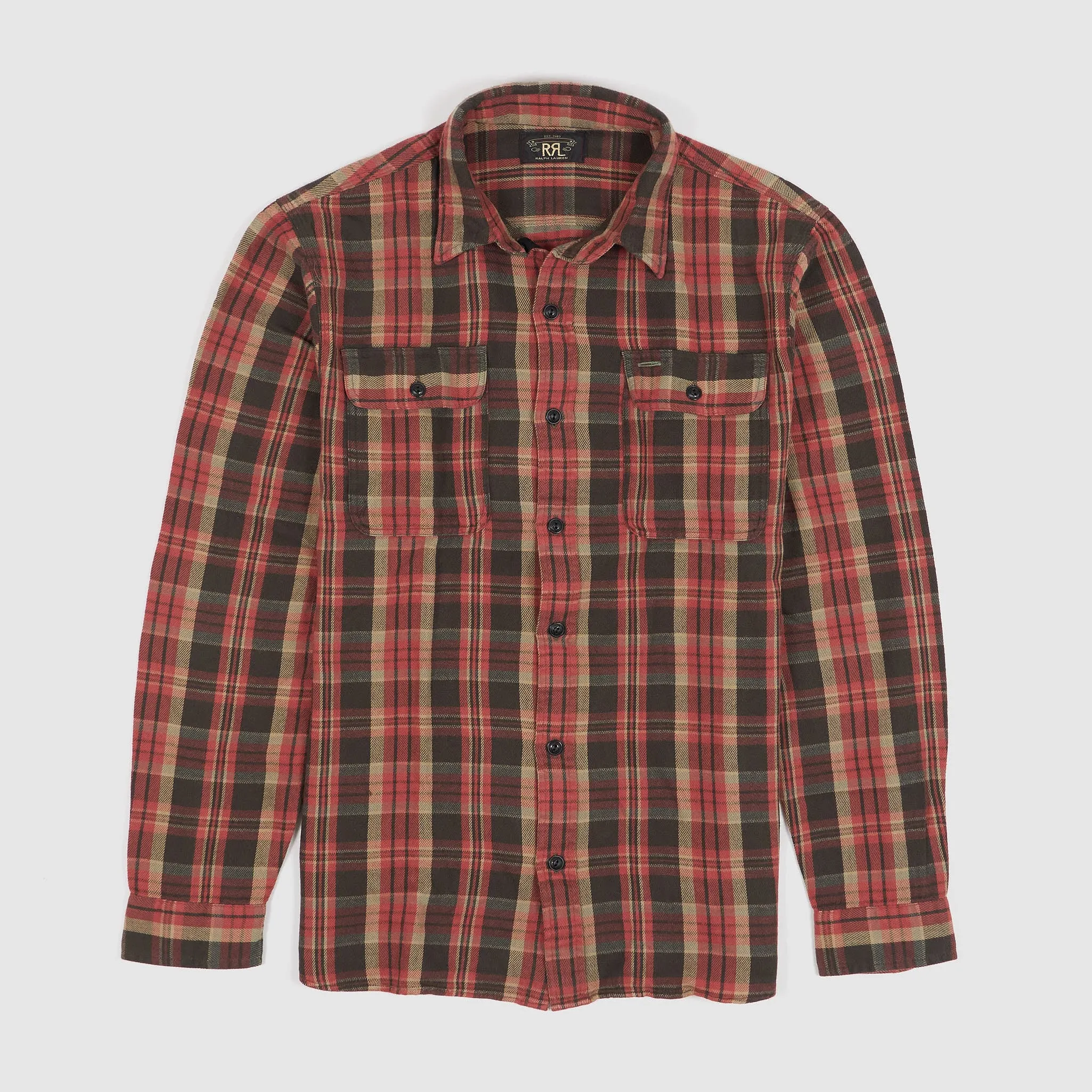 Double RL Plaid Lightweight Twill Workshirt sold by DeeCee style
