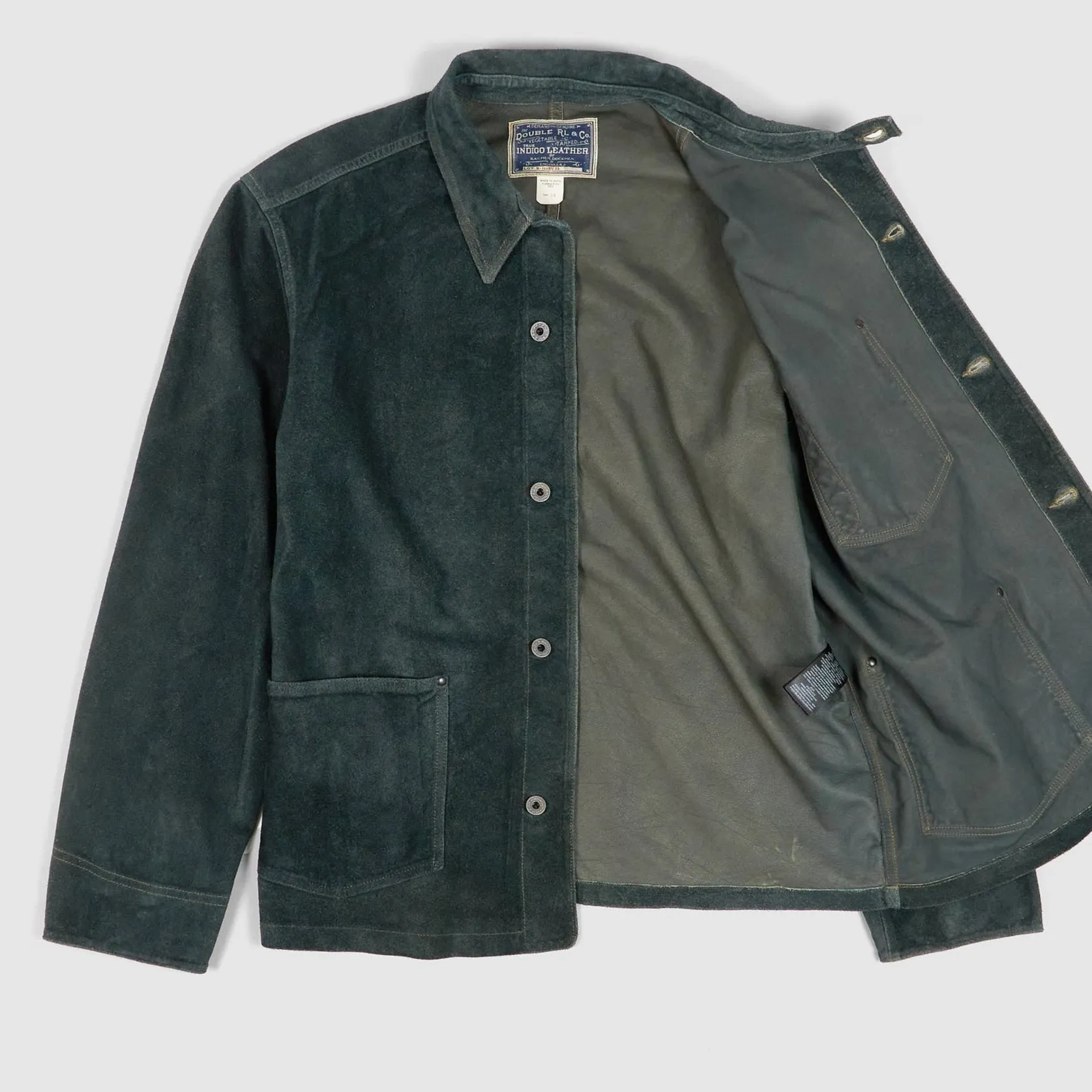 Double RL Indigo Roughout Leather Work Jacket sold by DeeCee style product image thumbnail 2