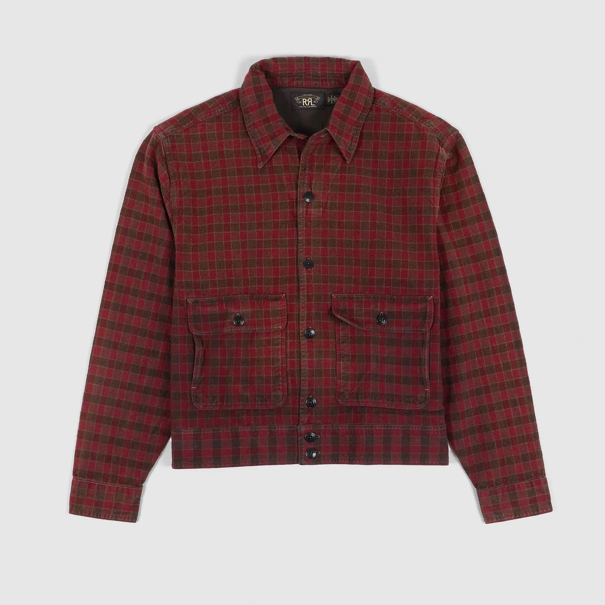 Double RL Plaid Woven Overshirt Jacket sold by DeeCee style