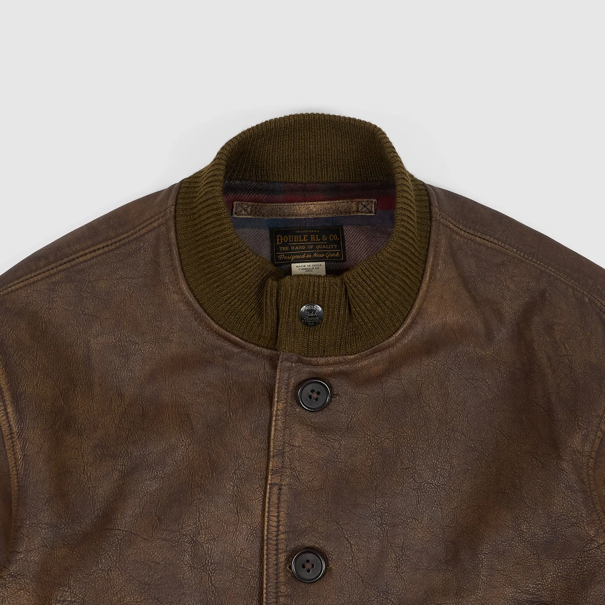 Double RL Leather Car Coat sold by DeeCee style product image thumbnail 5