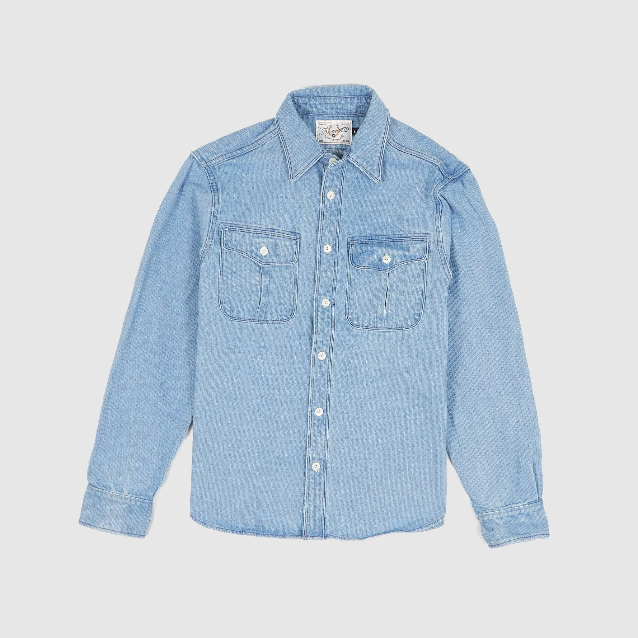 Freenote Cloth Herringbone Bedford Denim Shirt sold by DeeCee style
