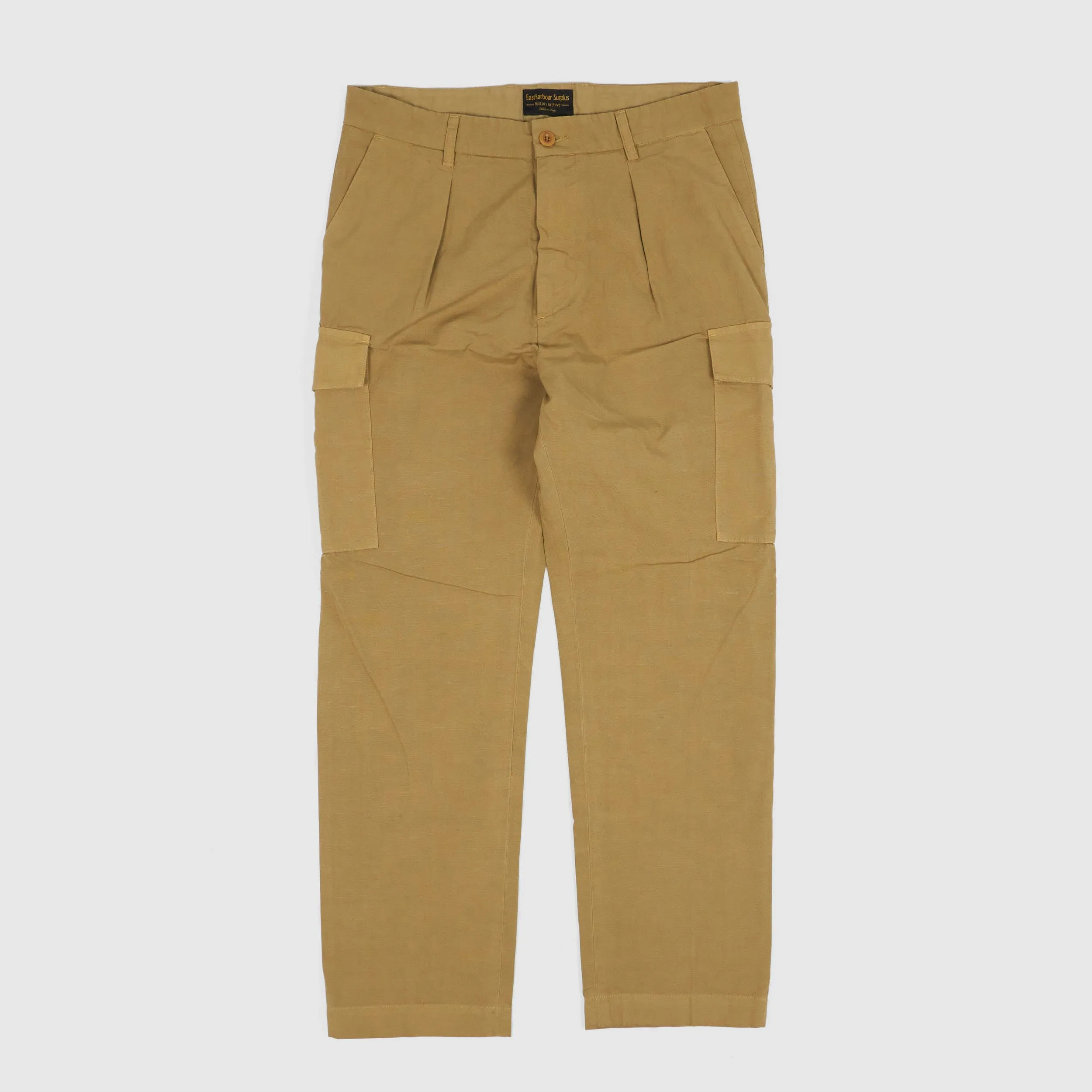 East Harbour Surplus Pleated Cotton/ Linen Cargo Pants sold by DeeCee style
