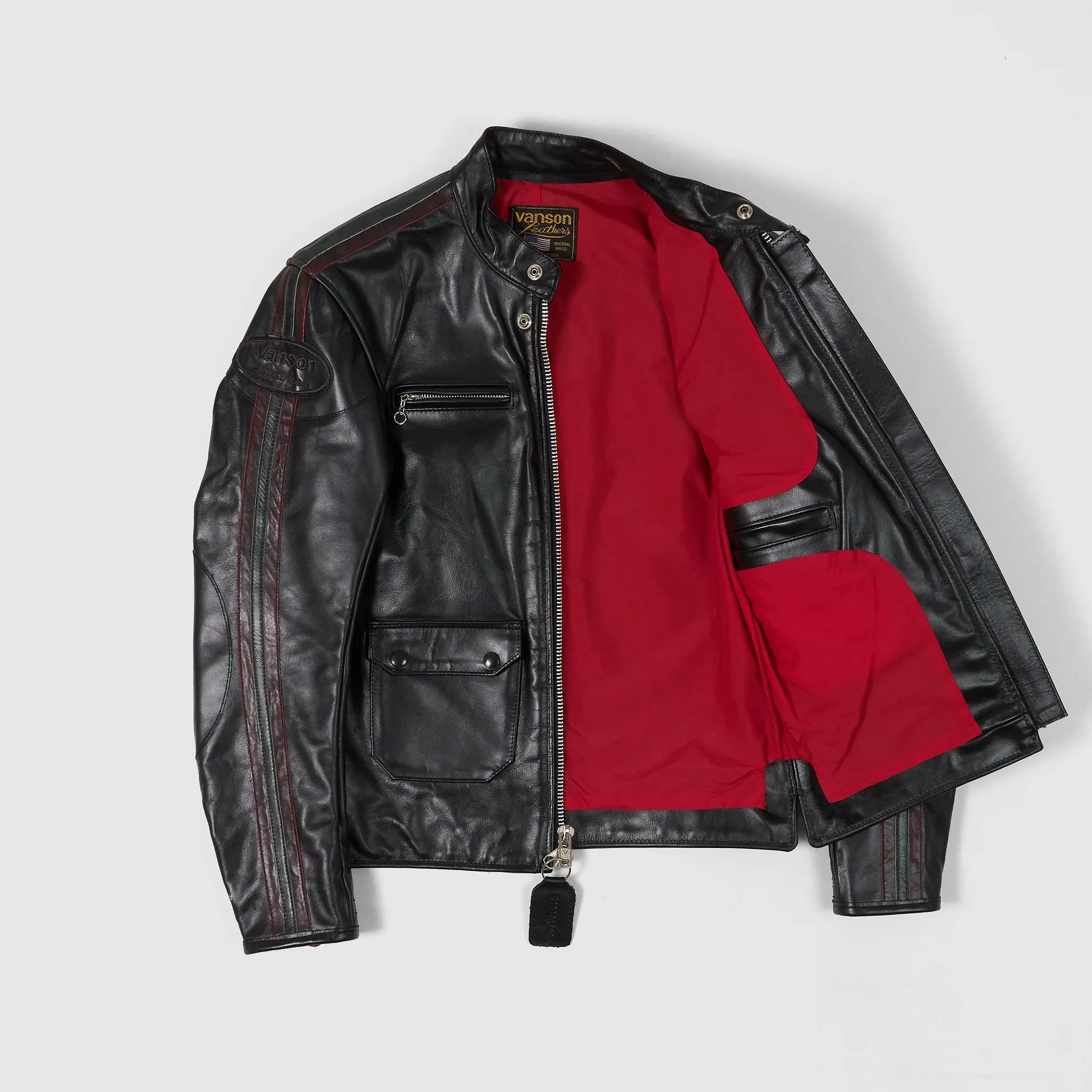 Vanson Heavy Leather Racers Biker Jacket sold by DeeCee style product image thumbnail 2