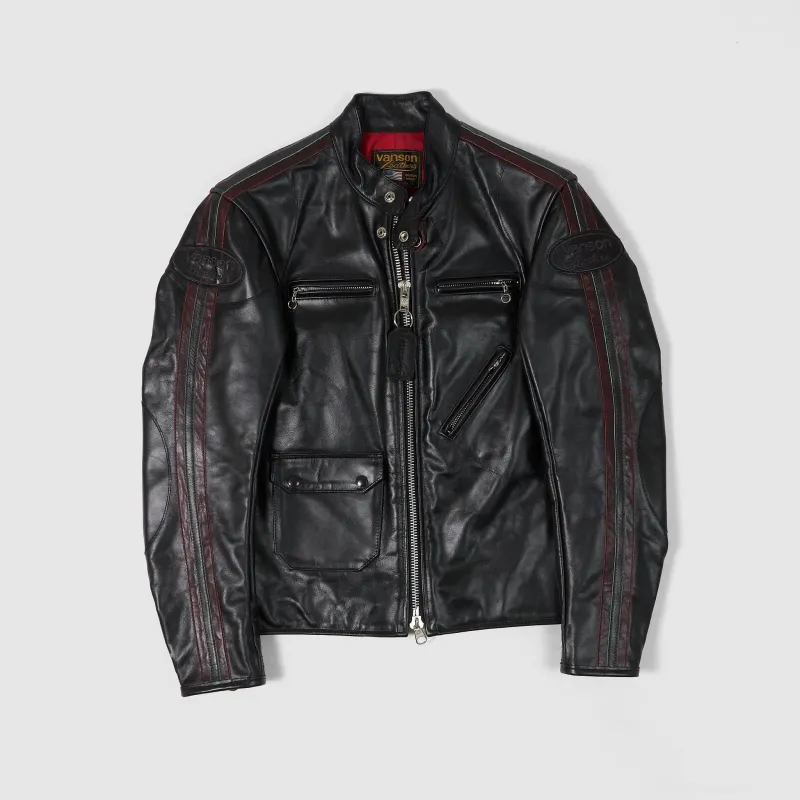 Vanson Heavy Leather Racers Biker Jacket sold by DeeCee style