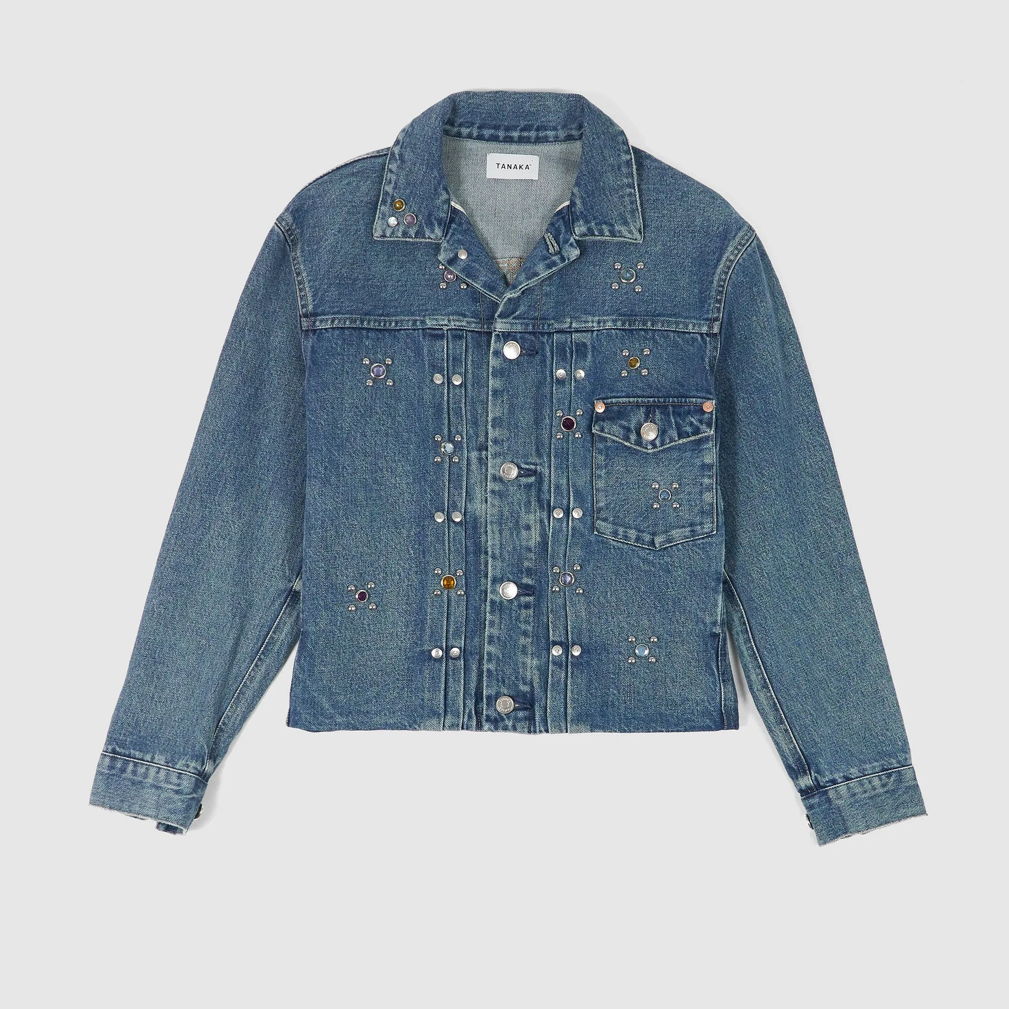 Tanaka NY TYO Ladies Studded Kaihara Denim Jacket sold by DeeCee style