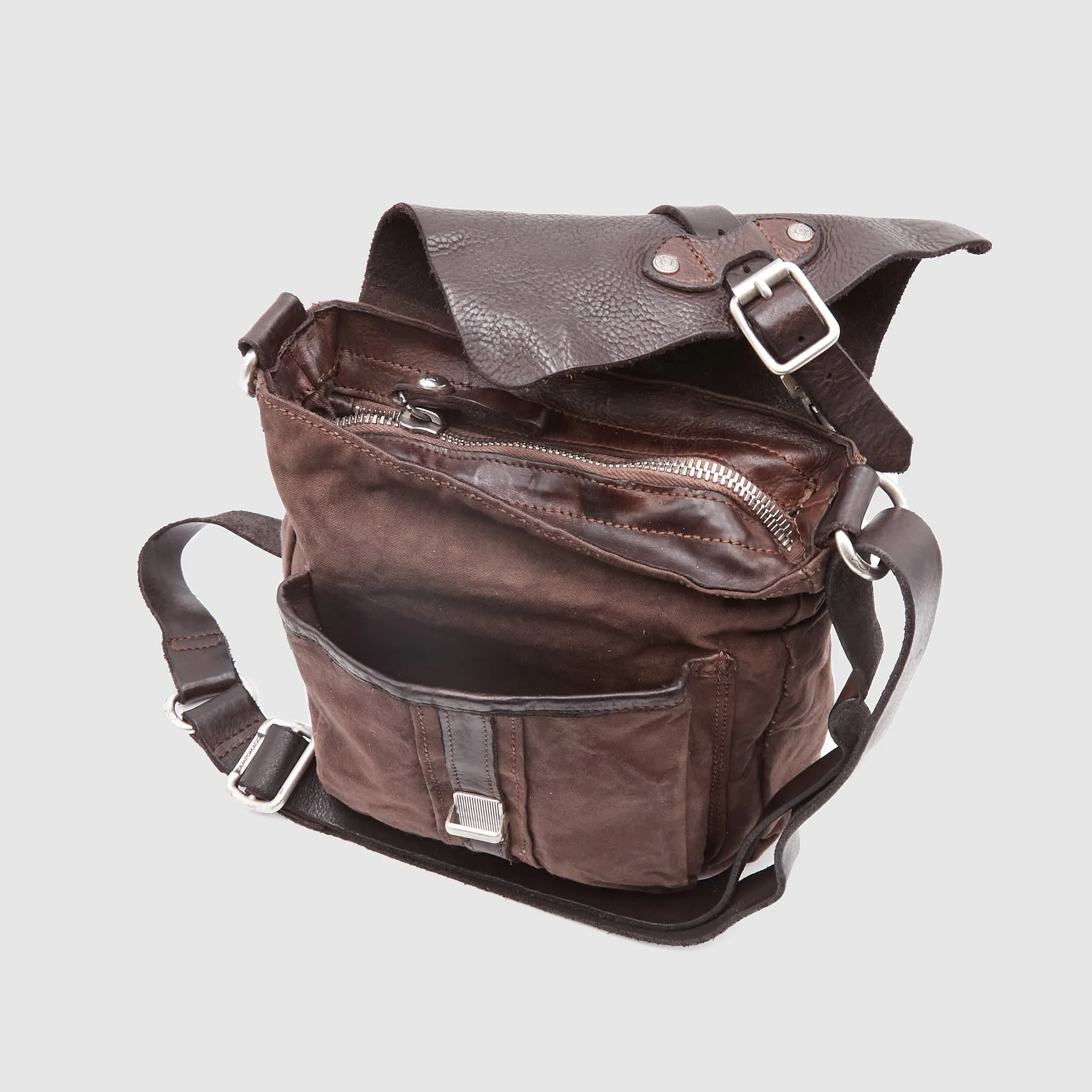 Campomaggi Small Cross Body Bag Leather/ Canvas sold by DeeCee style product image thumbnail 4