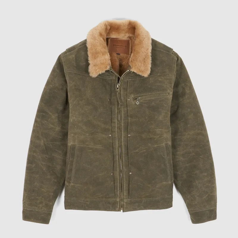 Freenote Waxed Canvas Shearling Western Jacket sold by DeeCee style