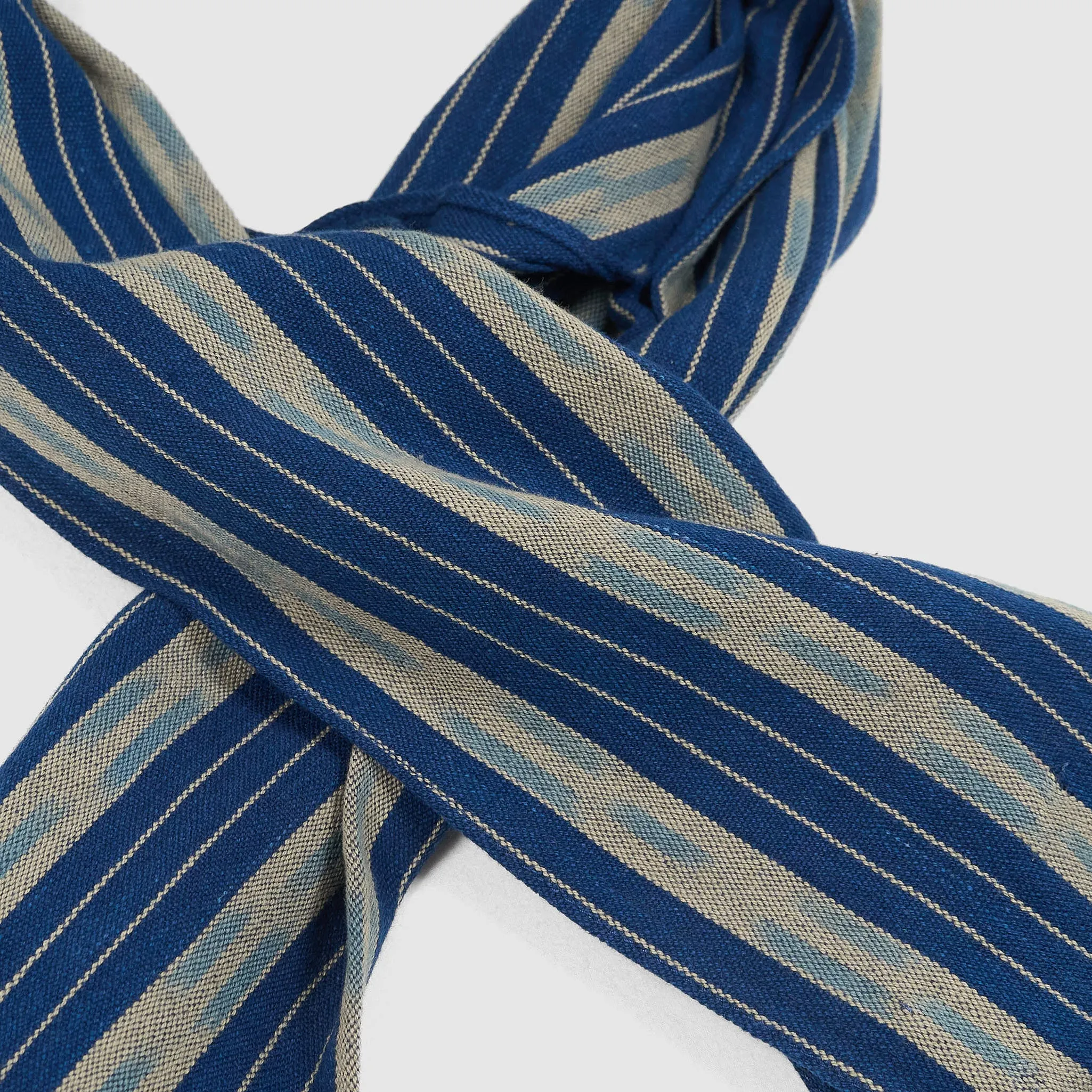 Double RL Indigo Striped Cotton Scarf sold by DeeCee style product image thumbnail 3
