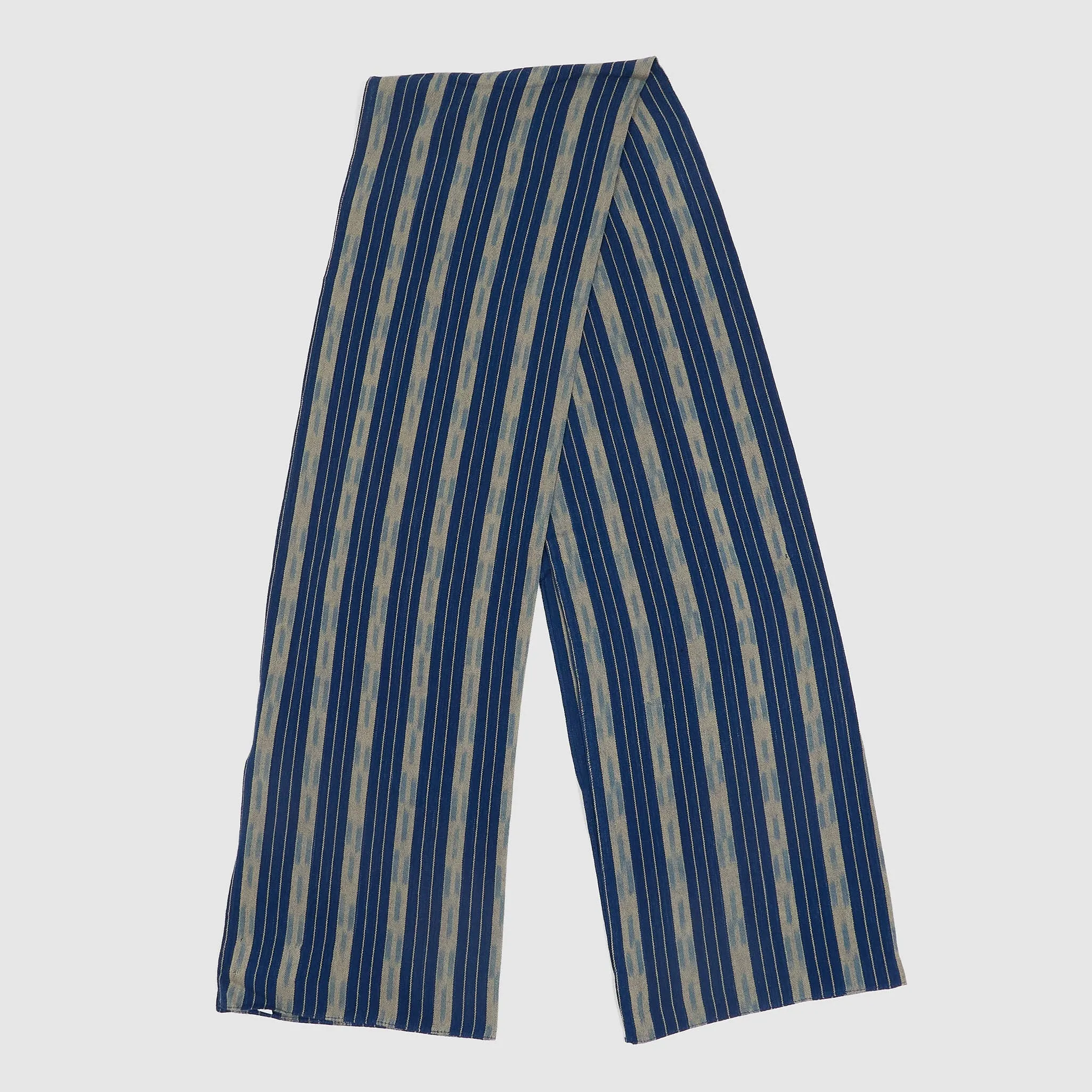 Double RL Indigo Striped Cotton Scarf sold by DeeCee style product image thumbnail 2