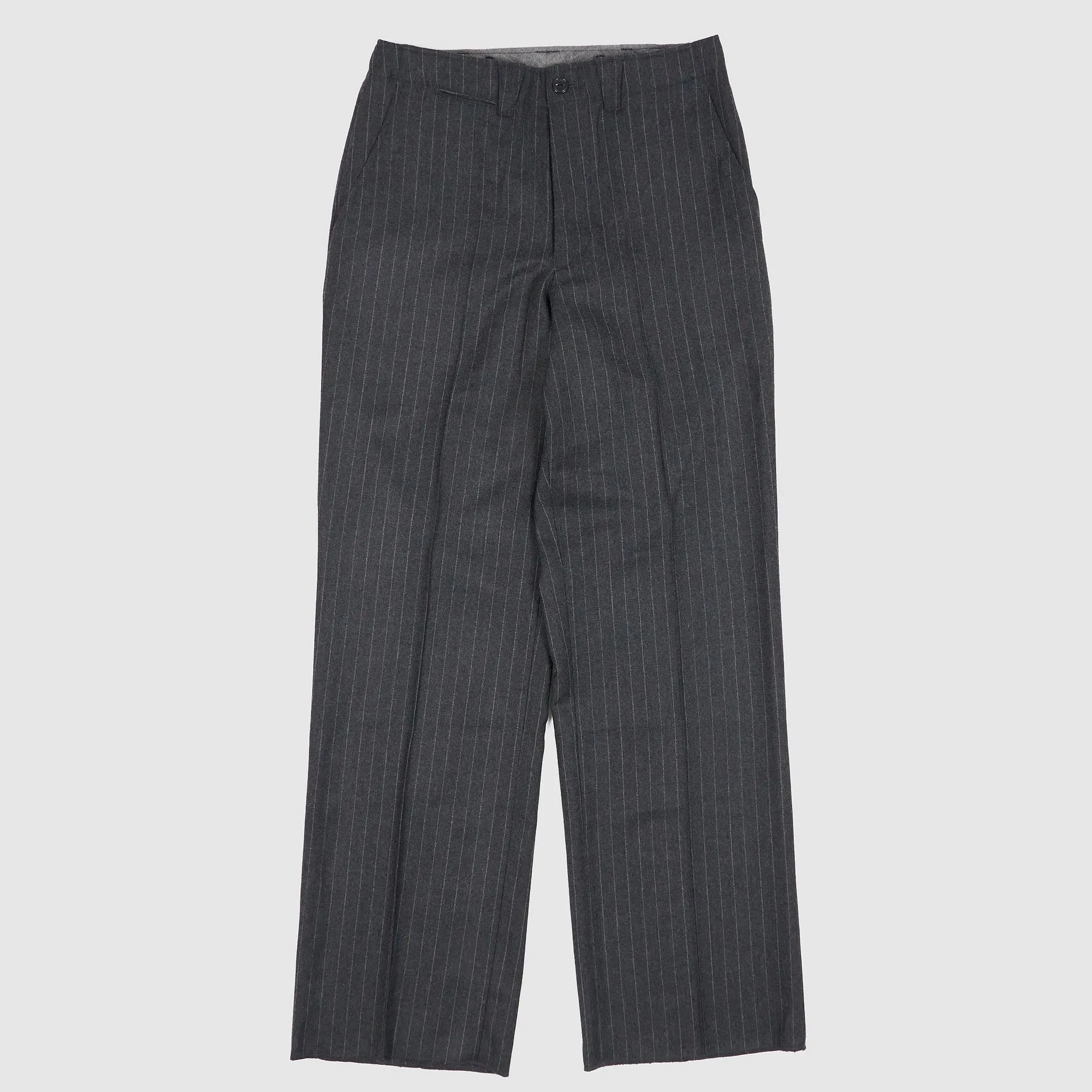 Black Sign Chalk Stripe Officer Merino Wool Pants sold by DeeCee style