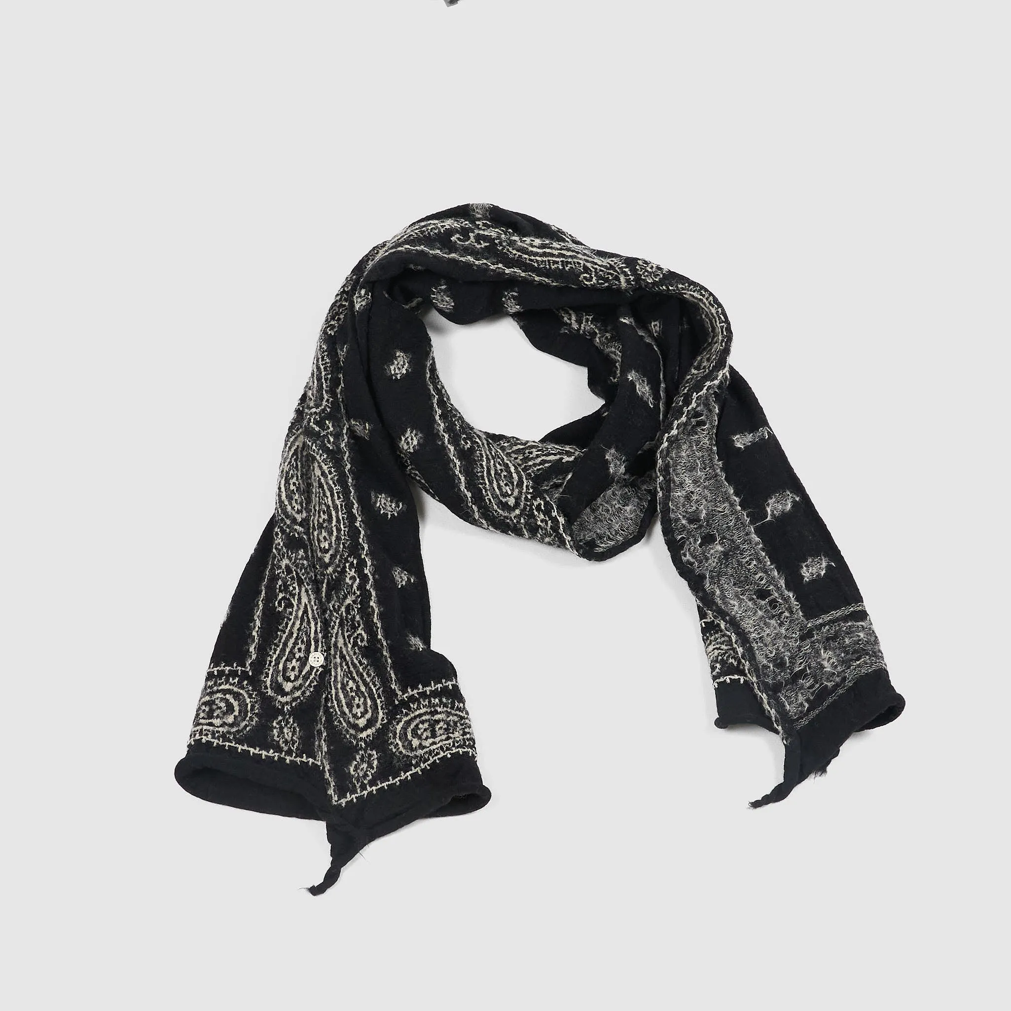 Kapital Fulling Paisley Bandana Wool Scarfs sold by DeeCee style