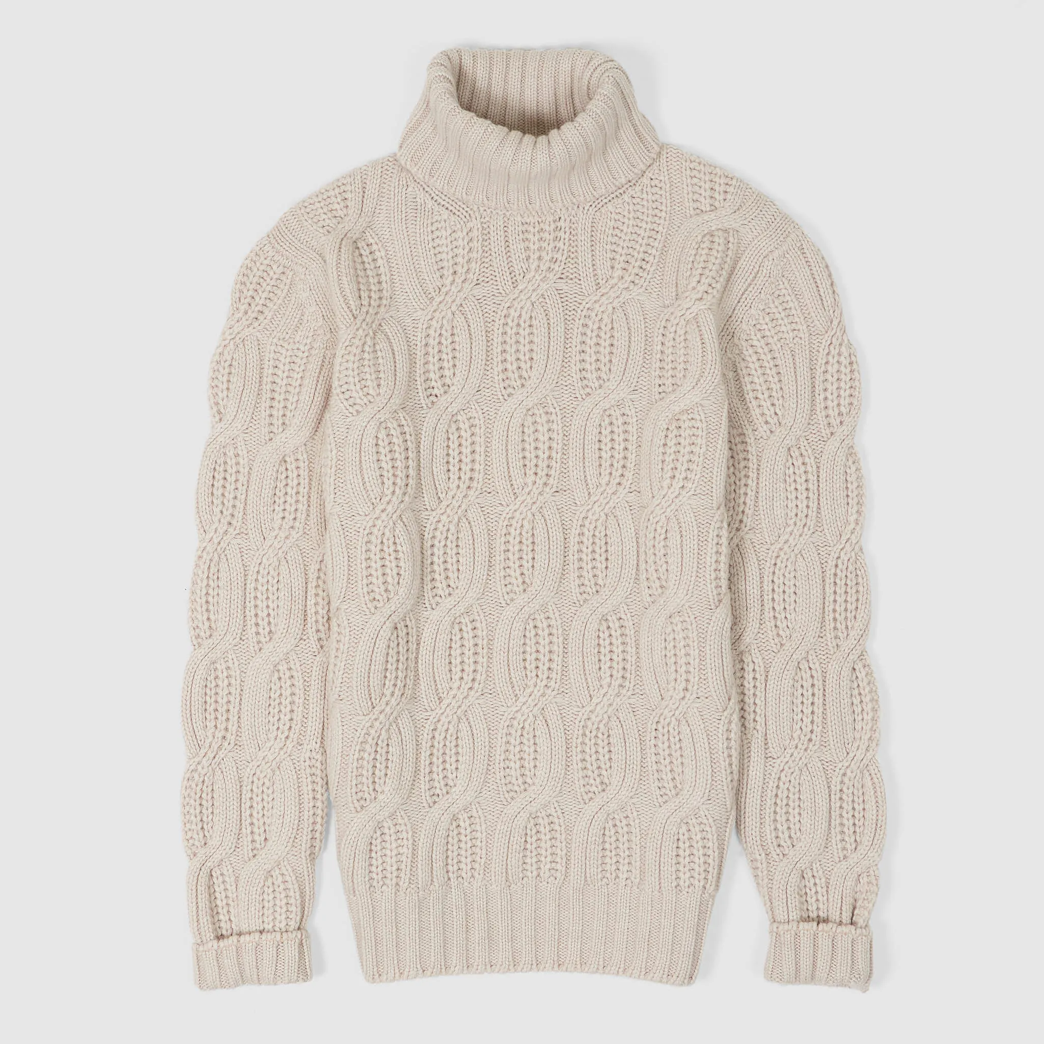Gran Sasso Roll Neck Cable Knit Pure Cashmere Pullover sold by DeeCee style